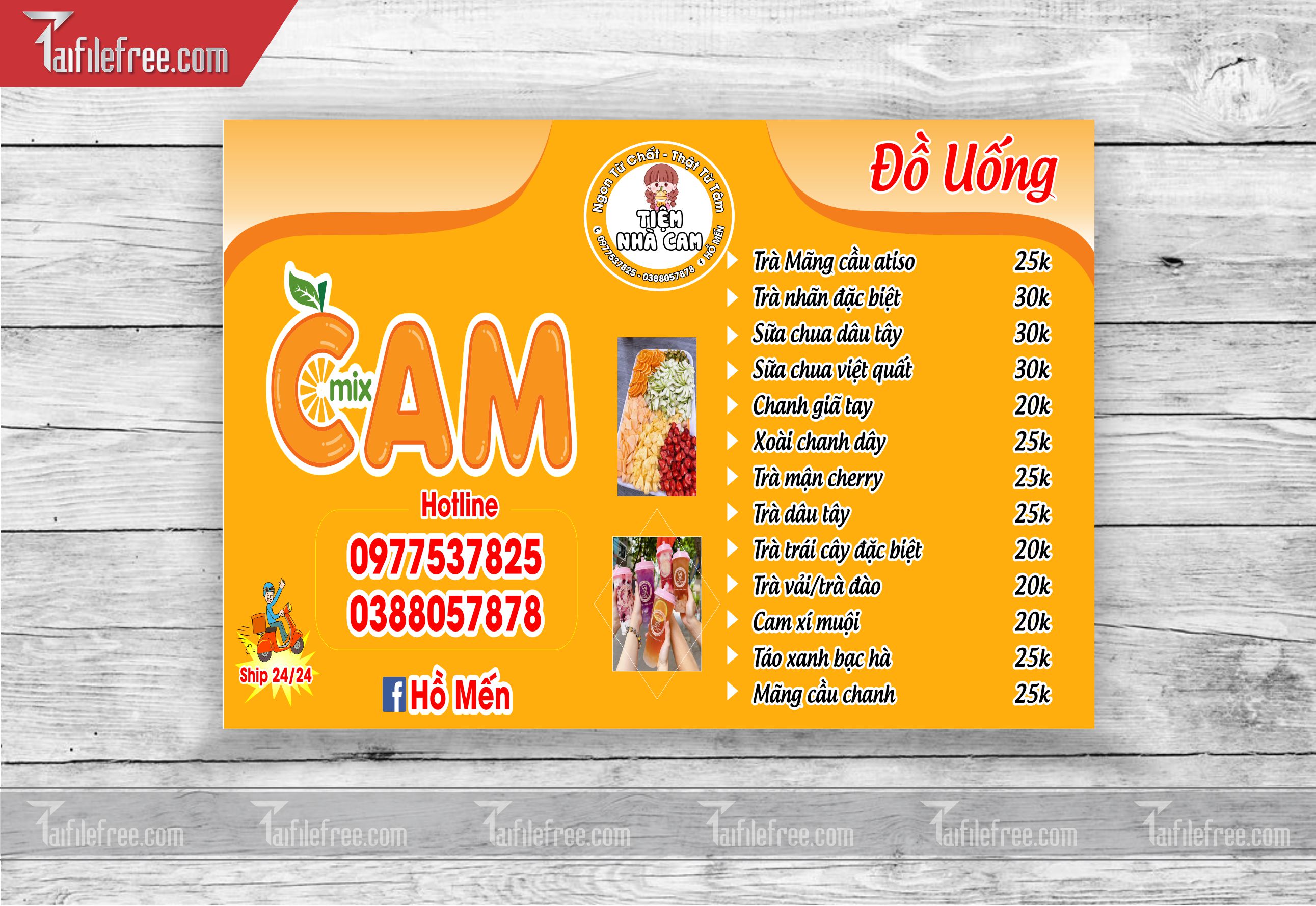 MENU ĐỒ UỐNG_M06