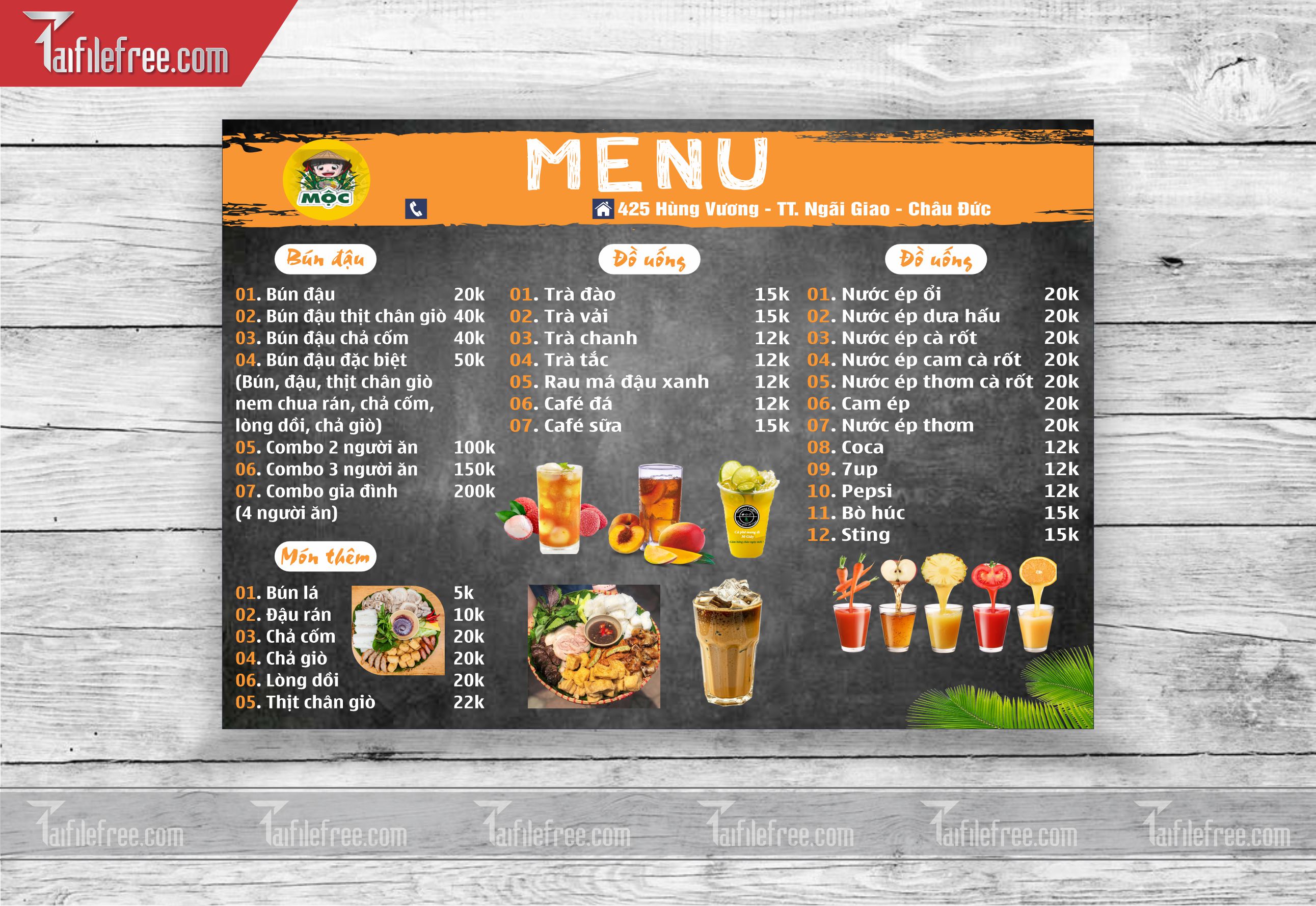 MENU ĐỒ UỐNG, TRÀ SỮA_M09