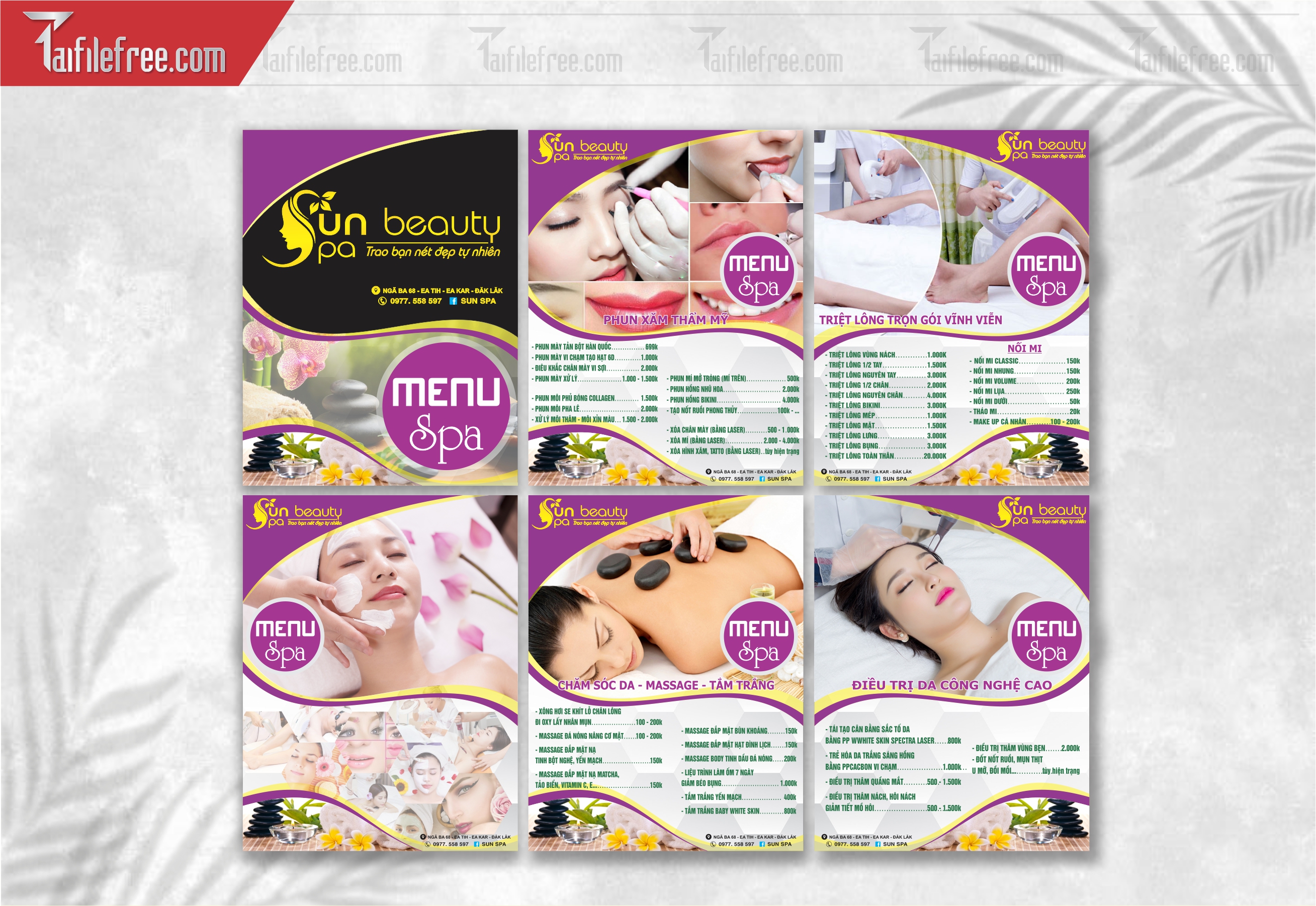 Mẫu Vector Menu Spa Đẹp_M108