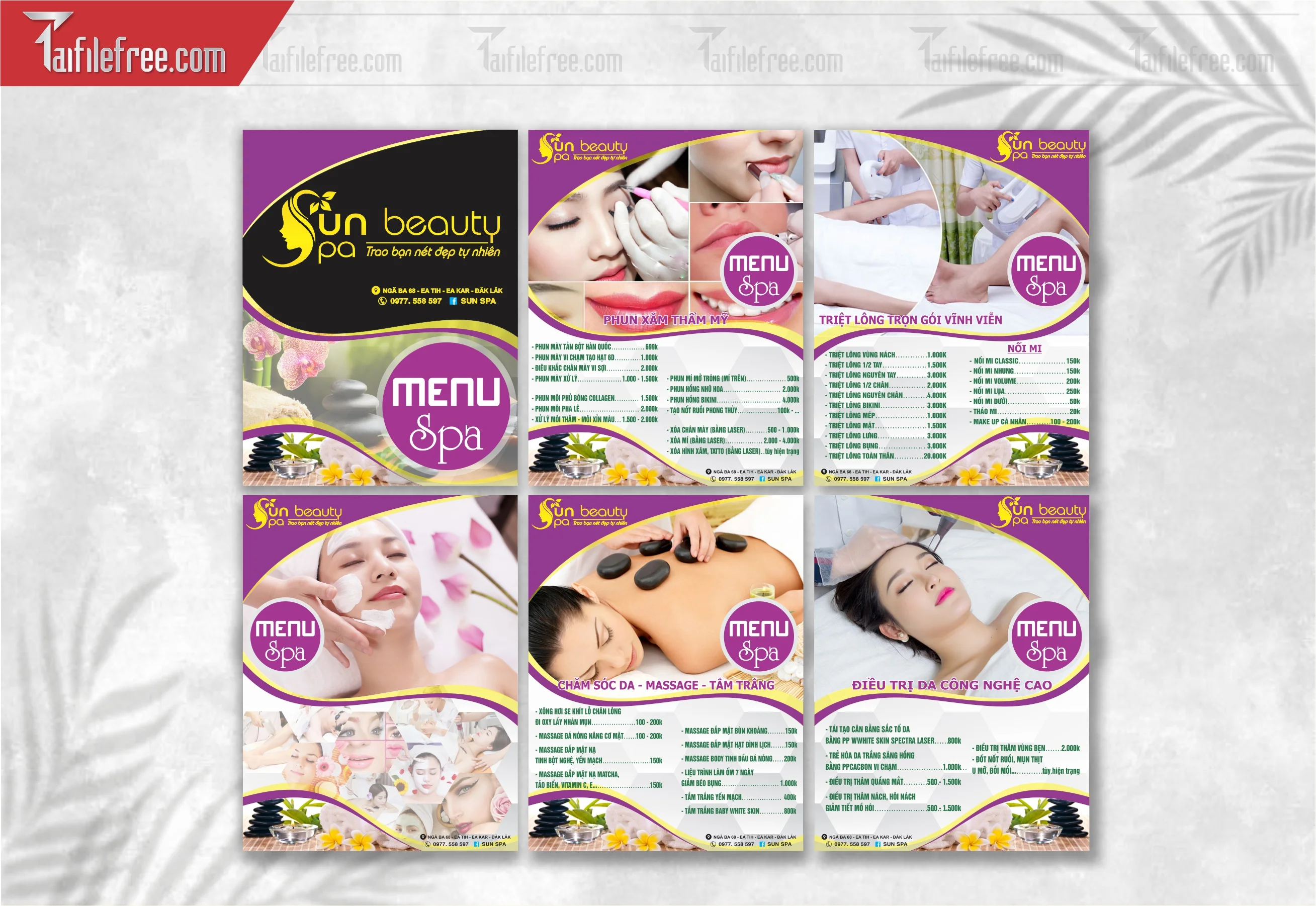 Mẫu Vector Menu Spa Đẹp_M108