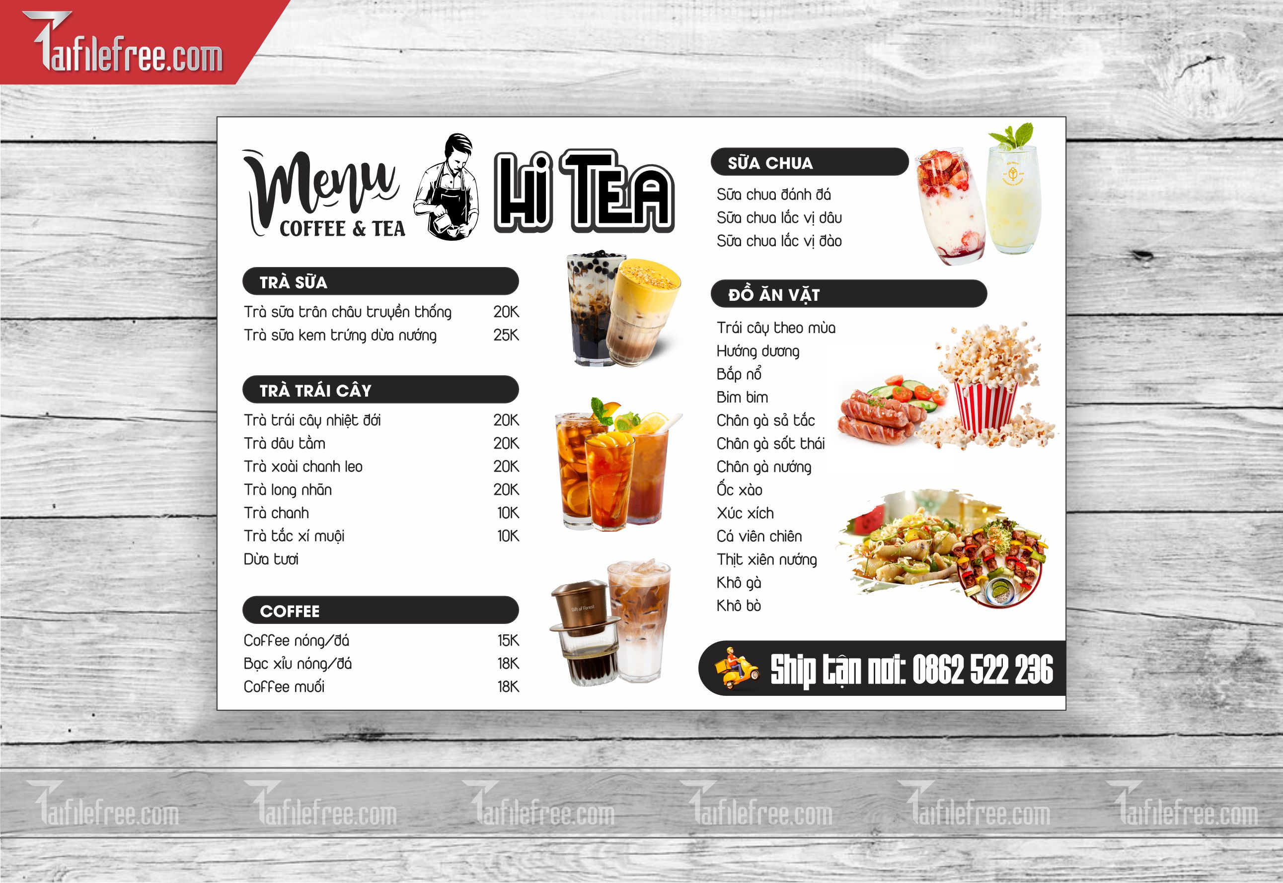 MENU ĐỒ UỐNG, TRÀ SỮA_M11