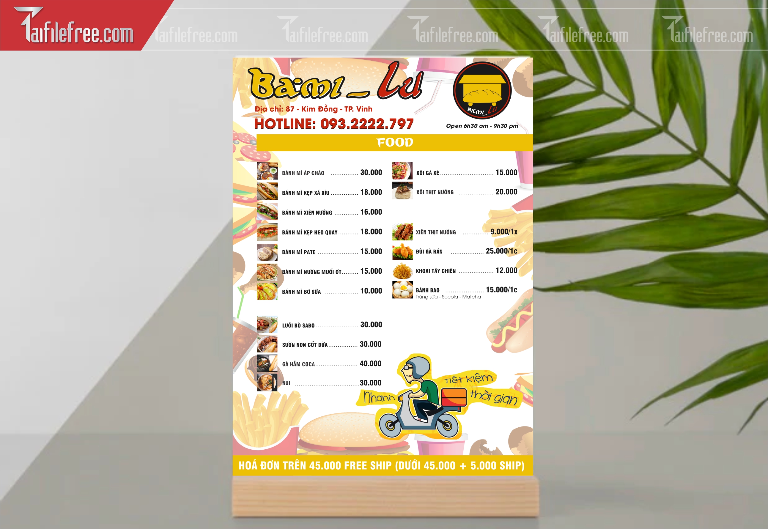 Menu Bánh Mì_M114