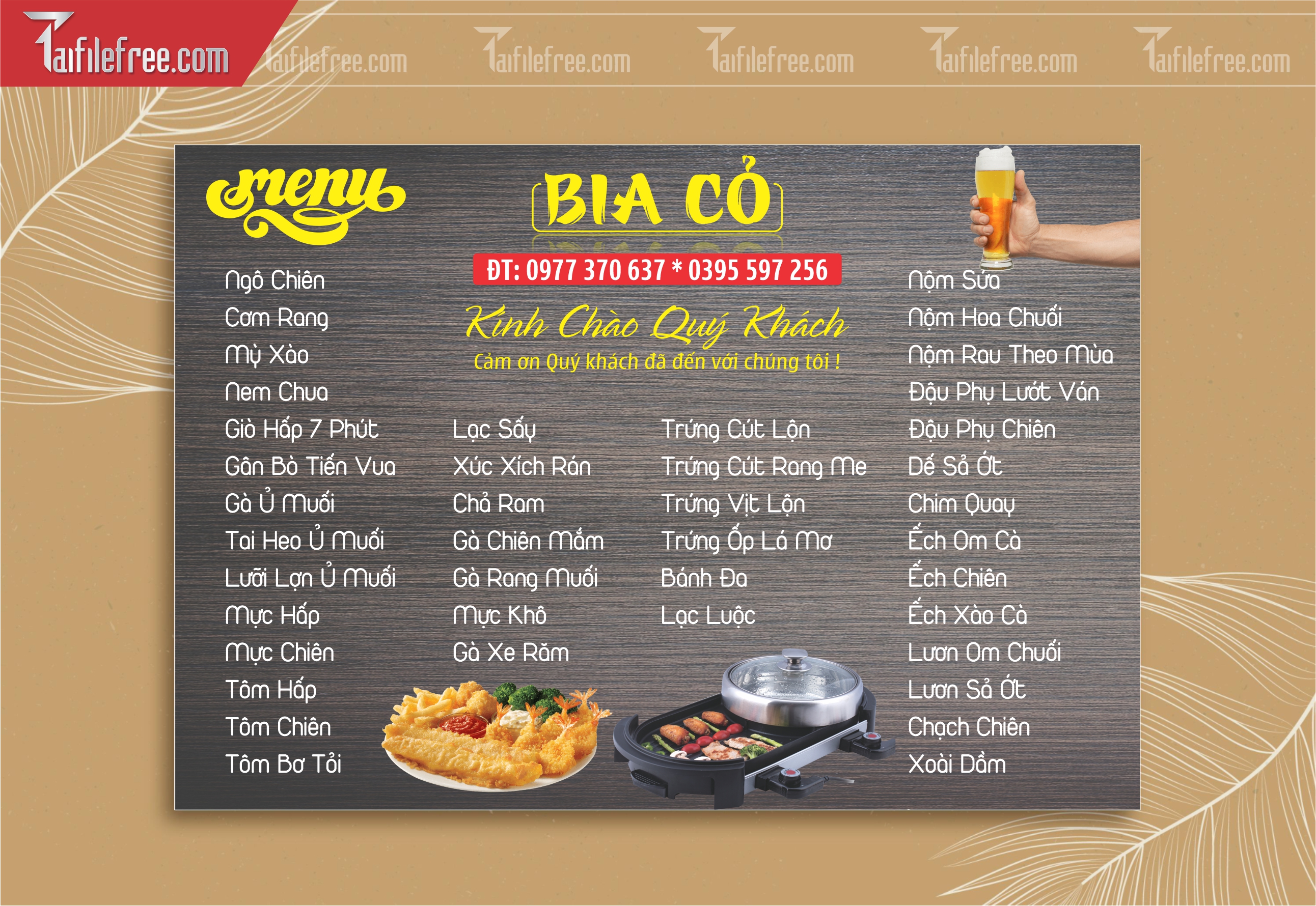 Menu Bia Cỏ_M116
