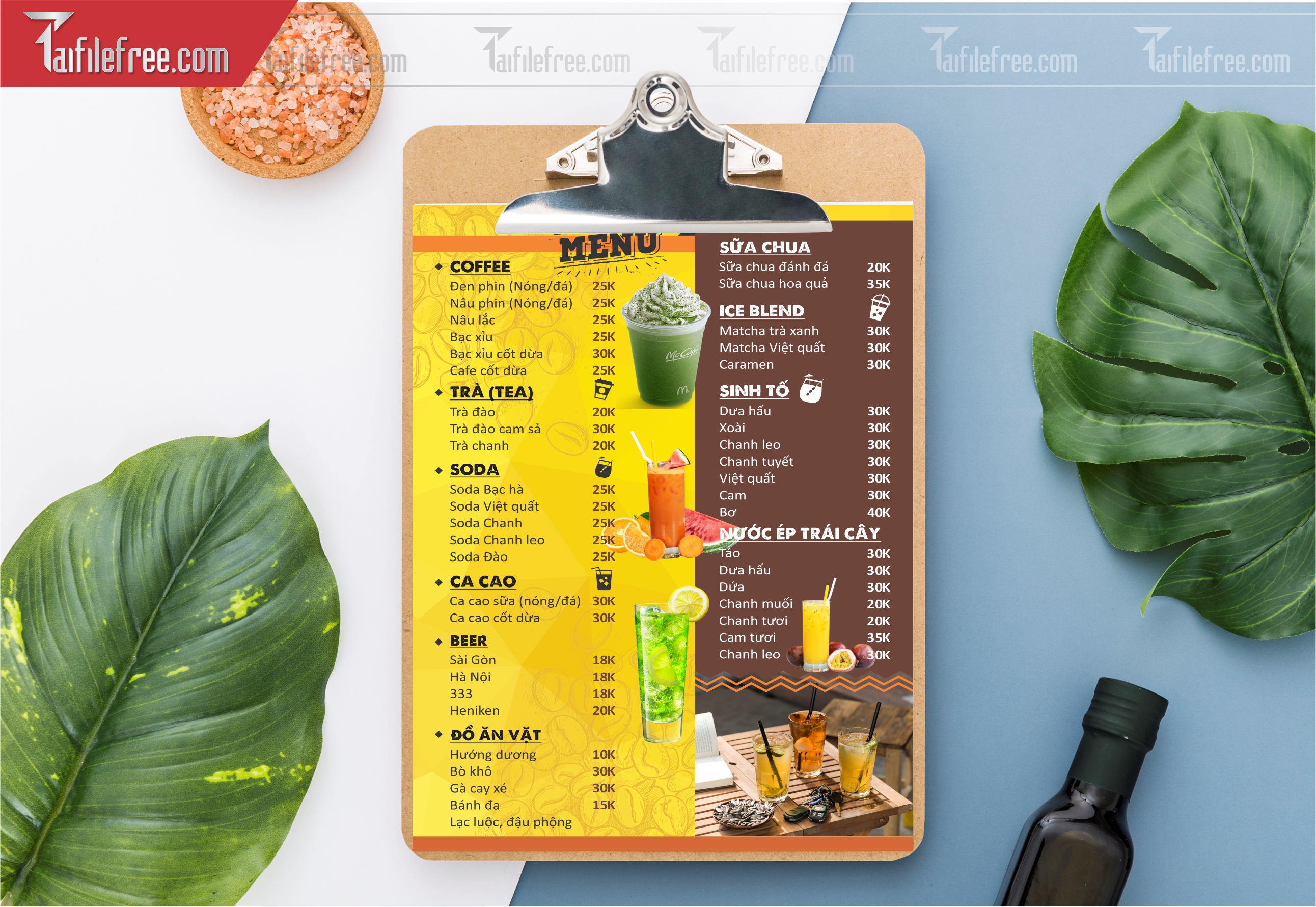 Menu Nước Giải Khát_M123