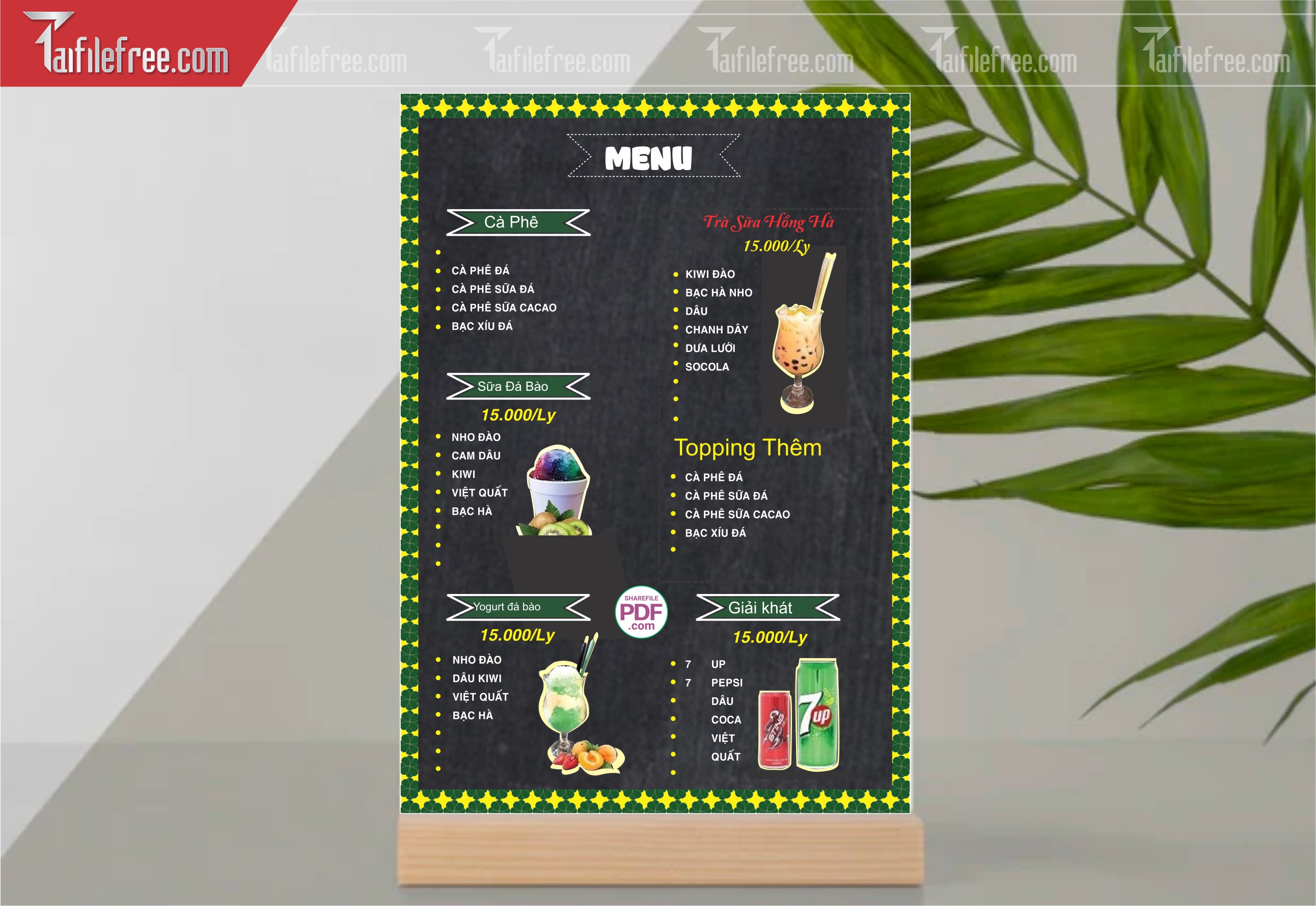 Menu Nước Giải Khát, Trà Sữa_M124