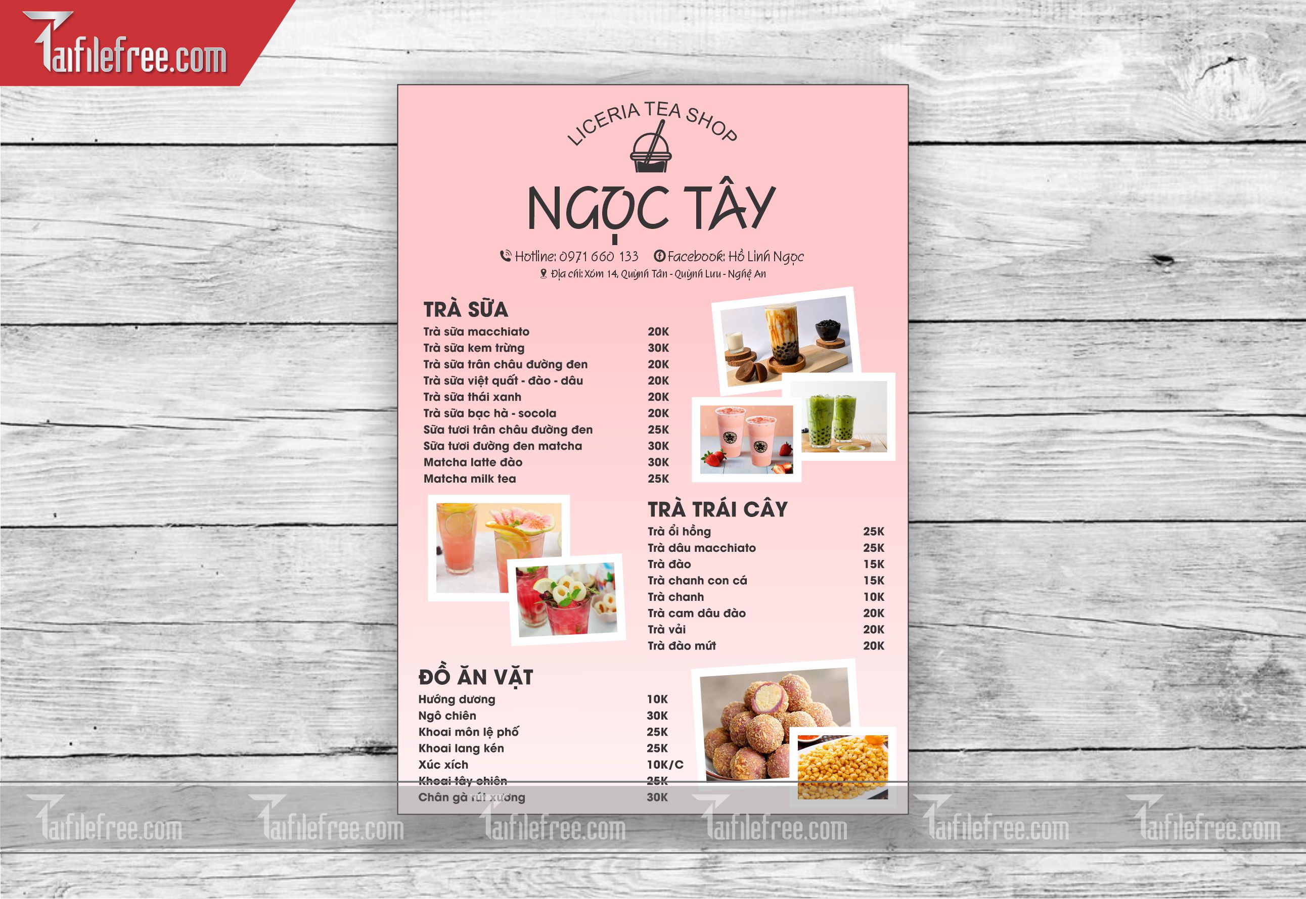 MENU ĐỒ UỐNG, TRÀ SỮA_M13
