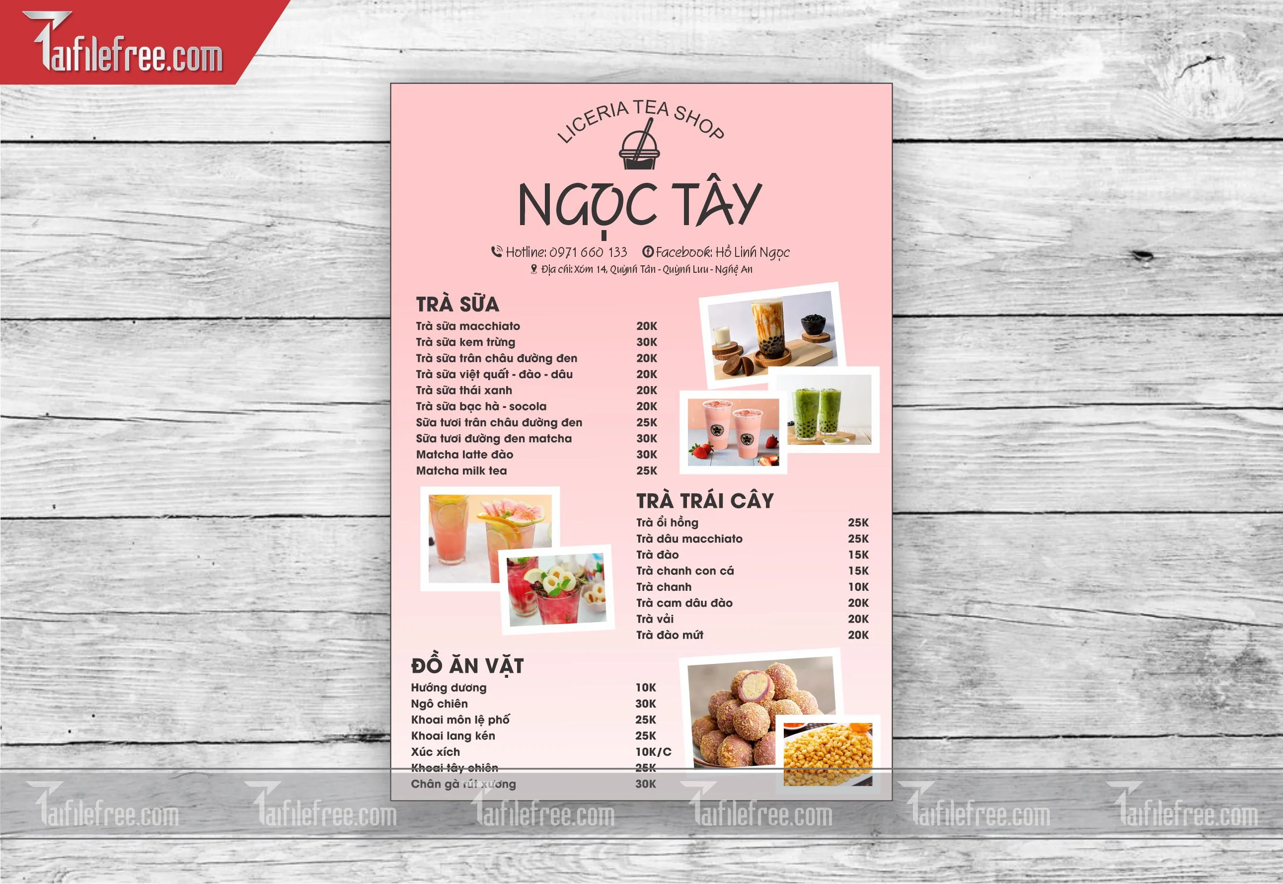 MENU ĐỒ UỐNG, TRÀ SỮA_M13