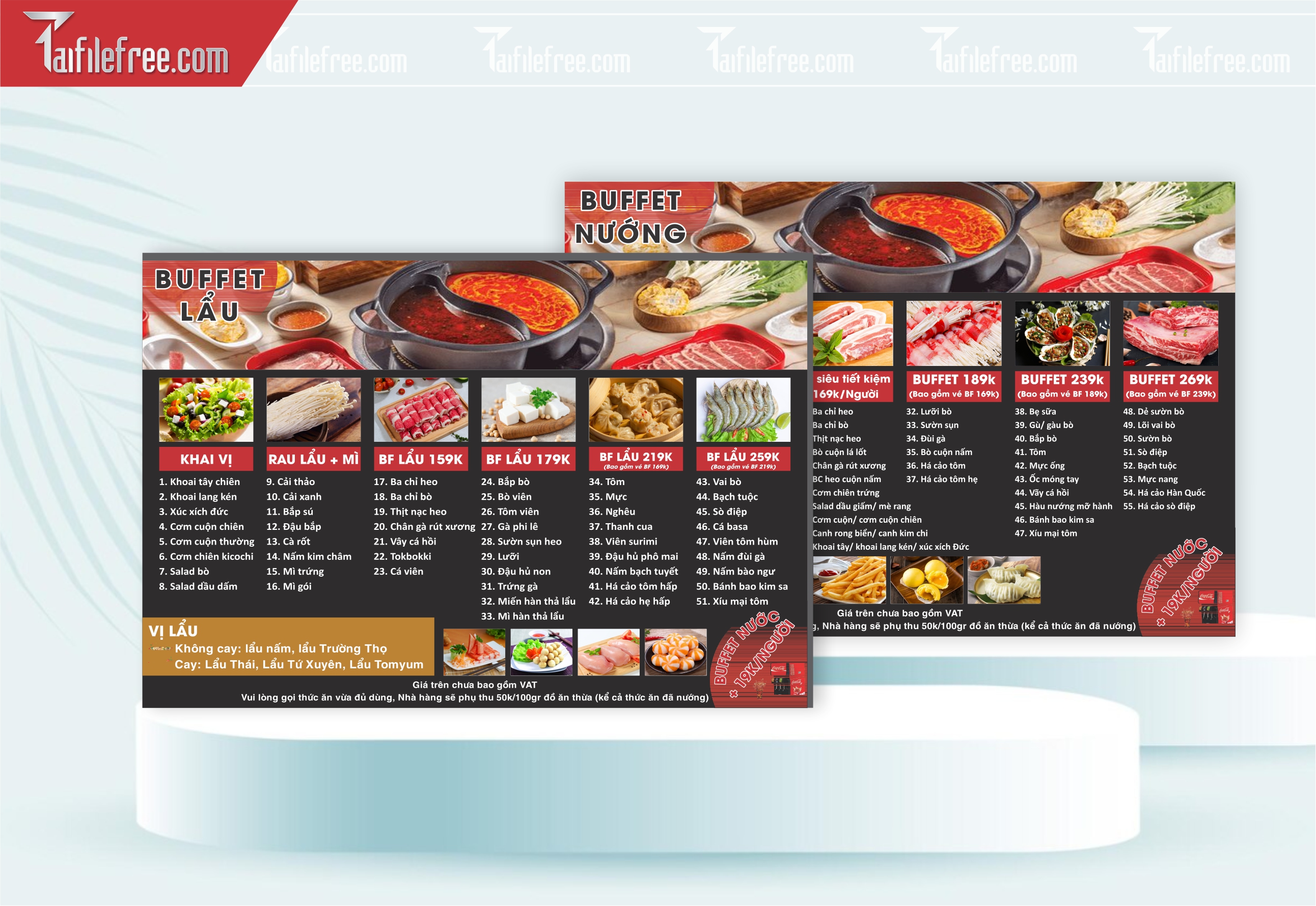 Menu Buffet Lẩu Nướng_M134