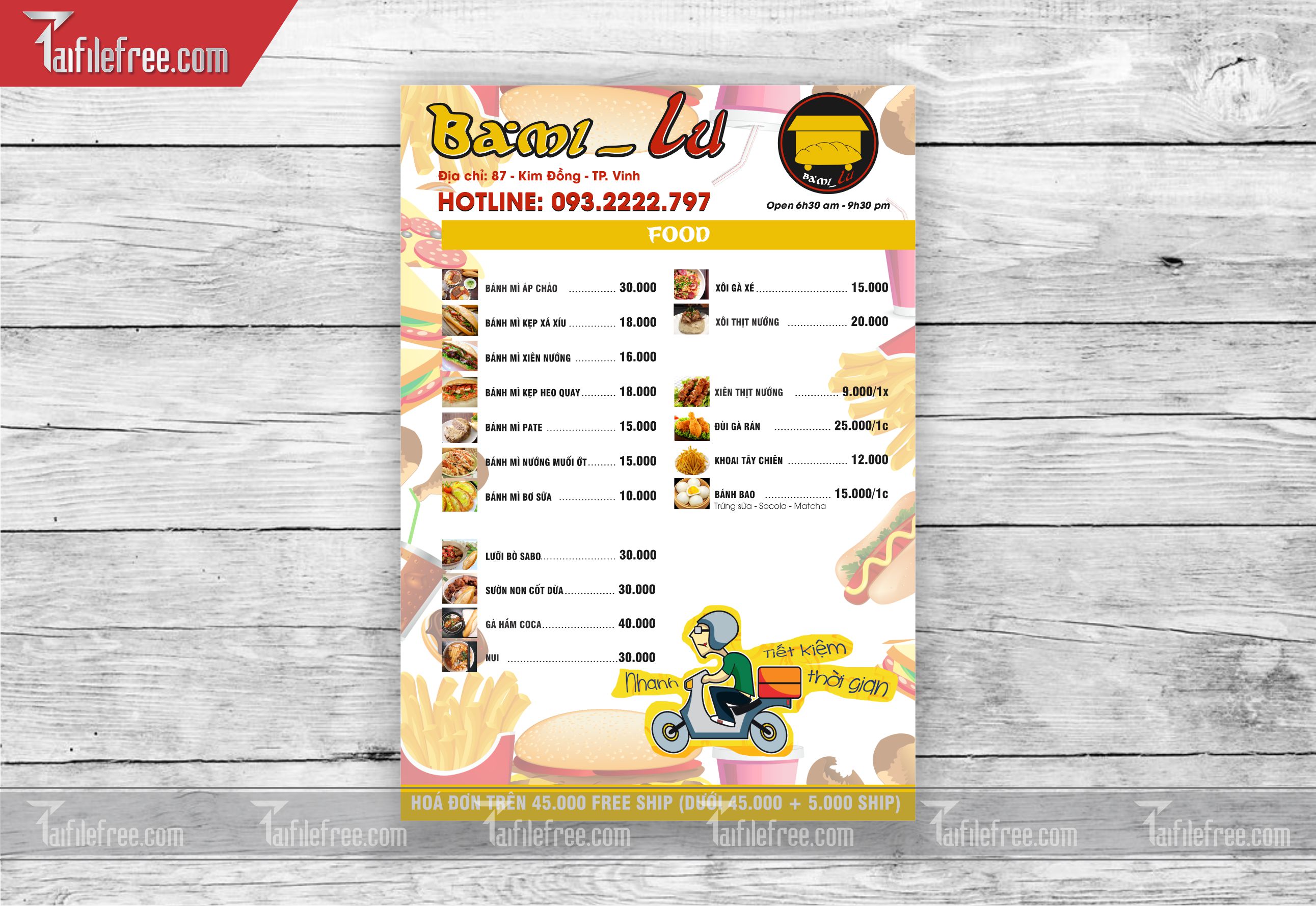 MENU FOOD, ĂN VẶT_M15