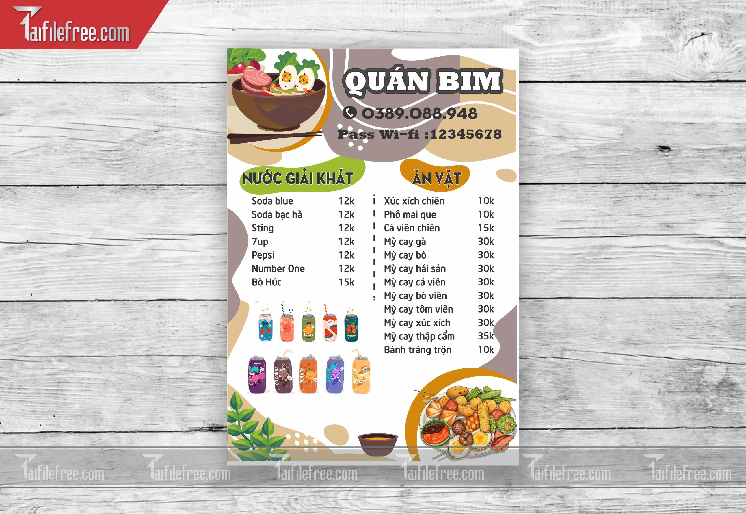 MENU ĂN VẶT_M28