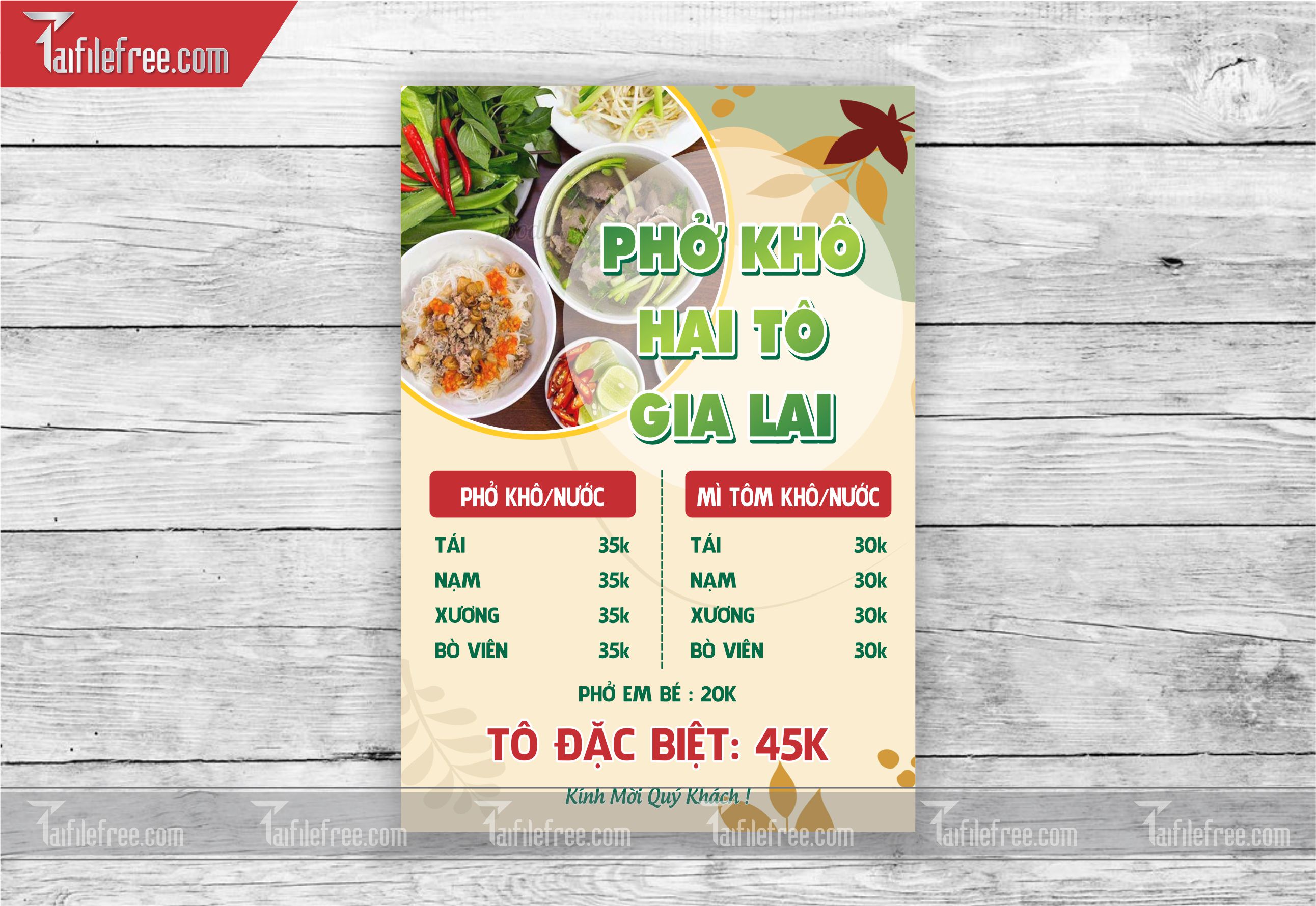 MENU FOOD, PHỞ_M29
