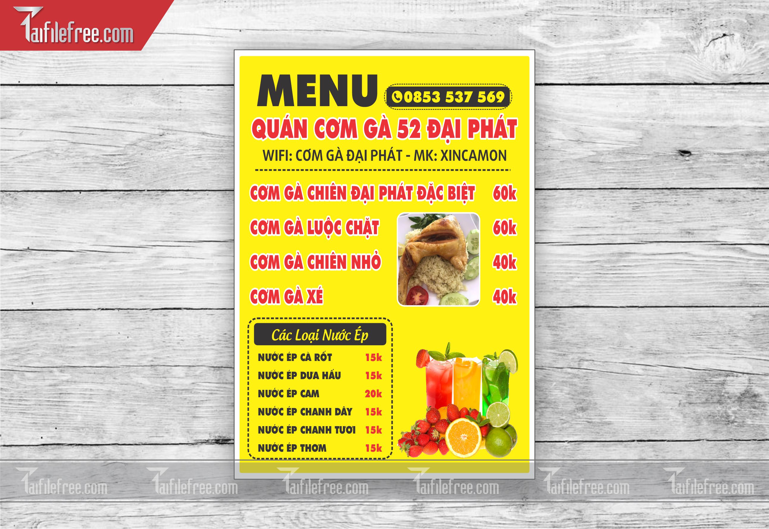 MENU FOOD, CƠM GÀ_M37