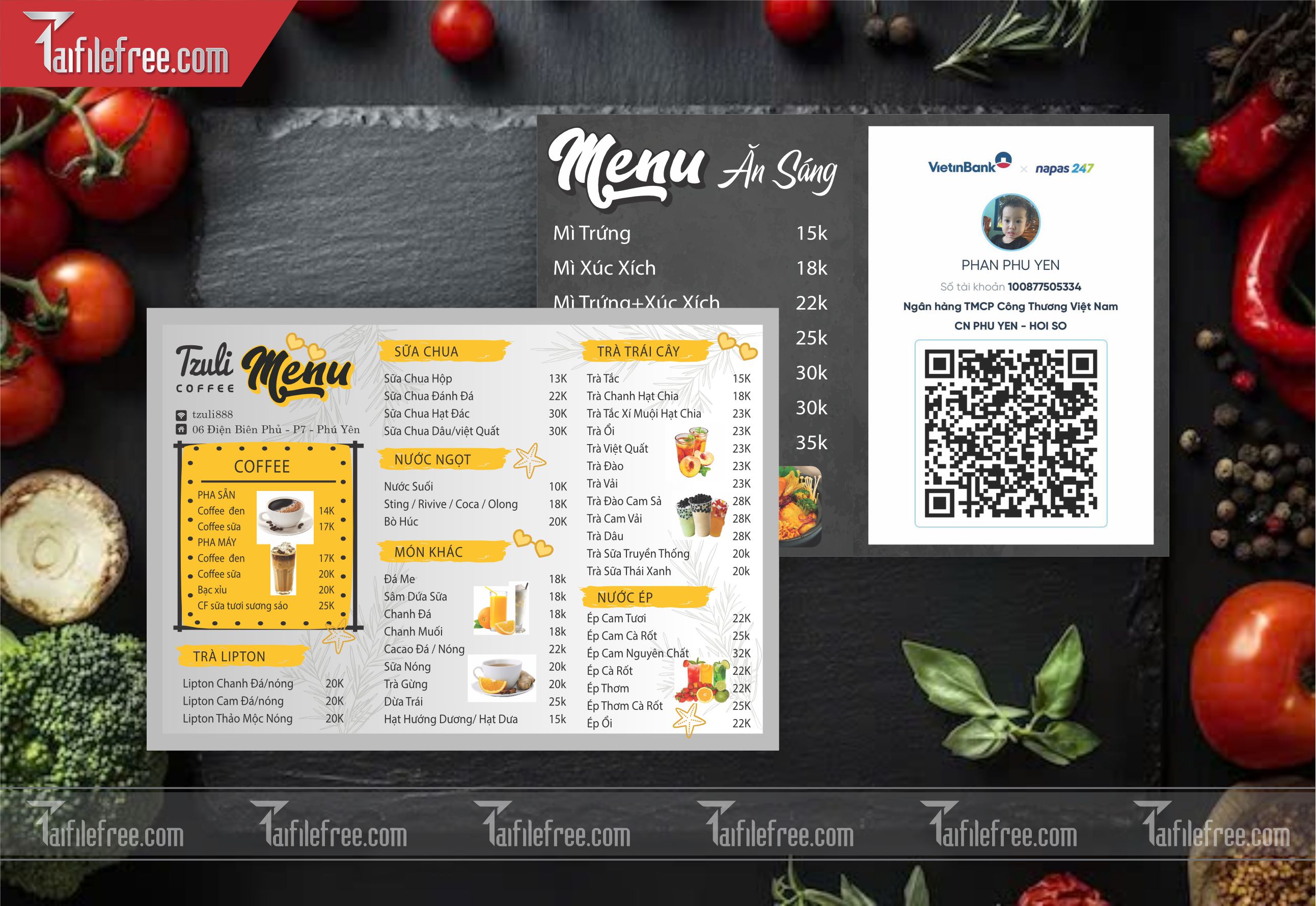Menu Nước Giải Khát, Ăn Sáng_M45