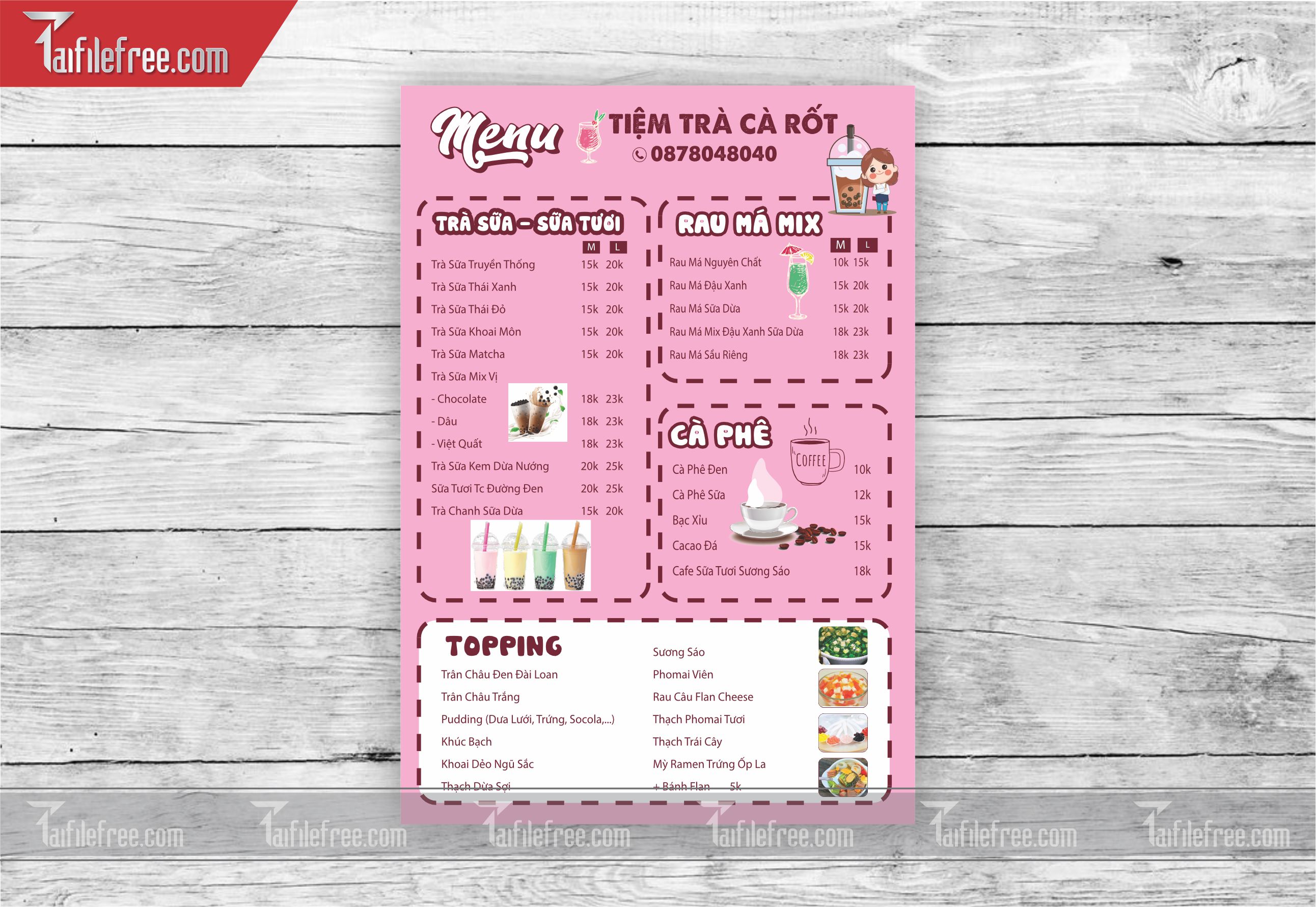 Menu Tiệm Trà_M52