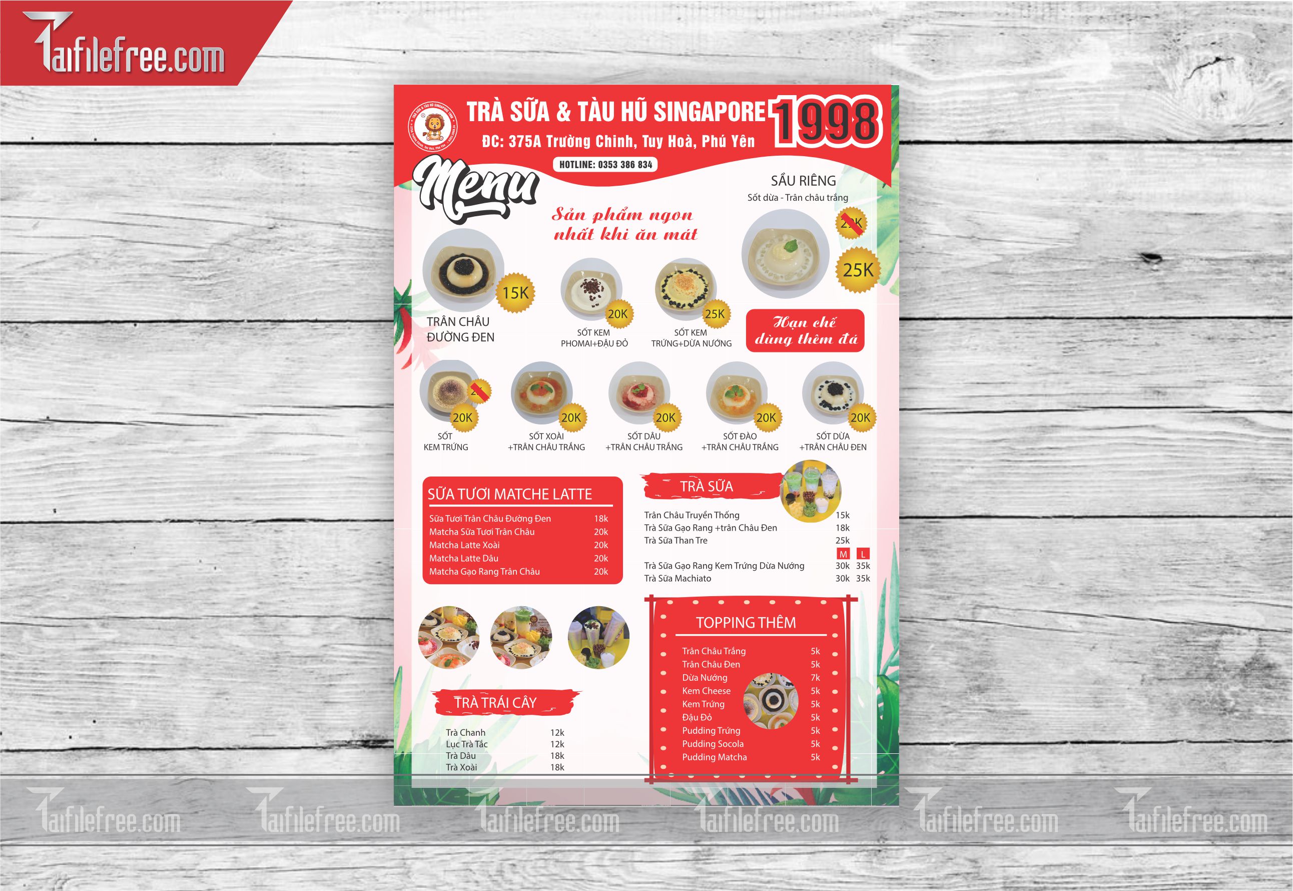 Menu Trà Sữa_M57