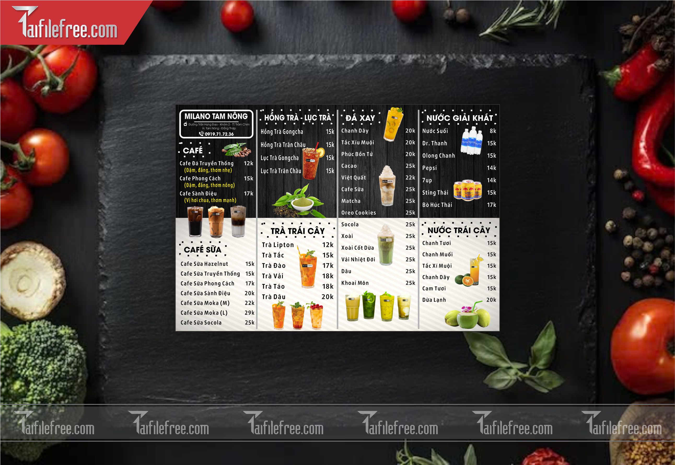 Menu Nước Giải khát, ăn vặt_M65