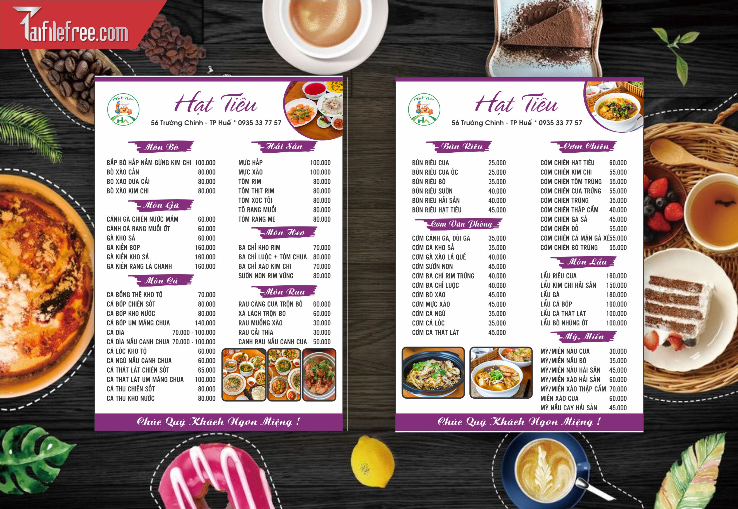 Menu Quán Ăn Bún Bò, Bún Riêu_M67