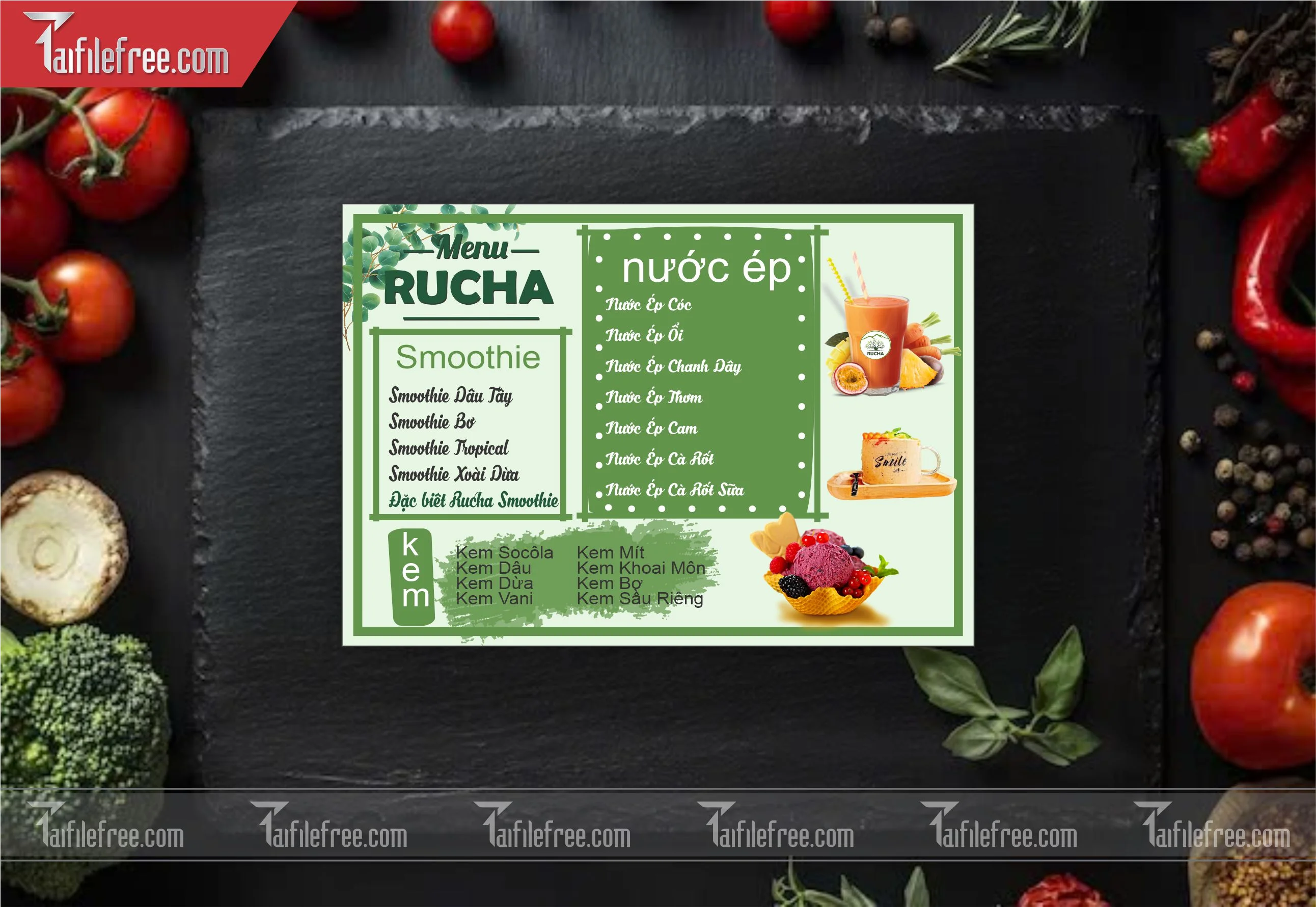 Menu Trà Sữa, Nước Giải Khát_M76