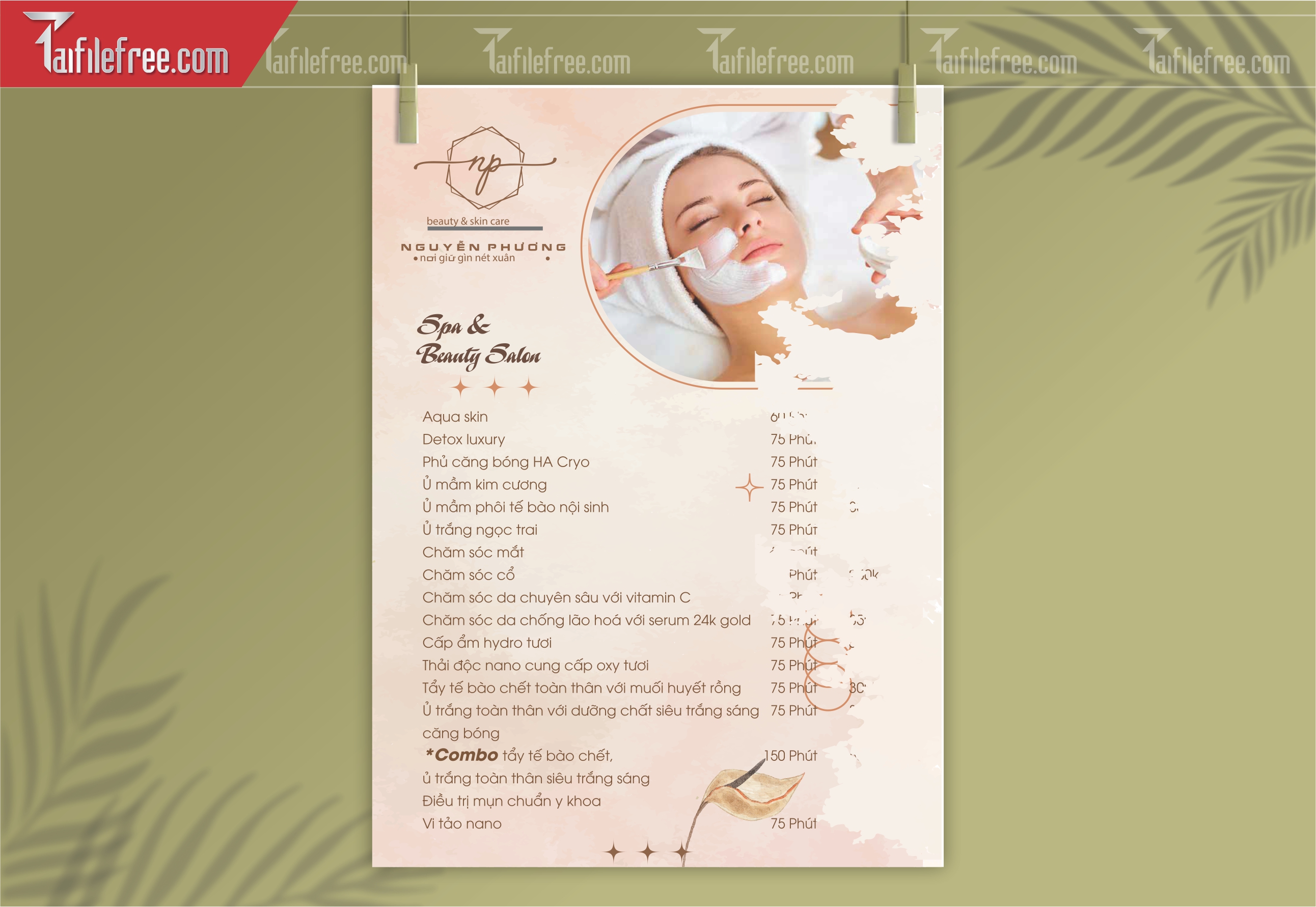 Mẫu Vector Menu Spa Đẹp_M79