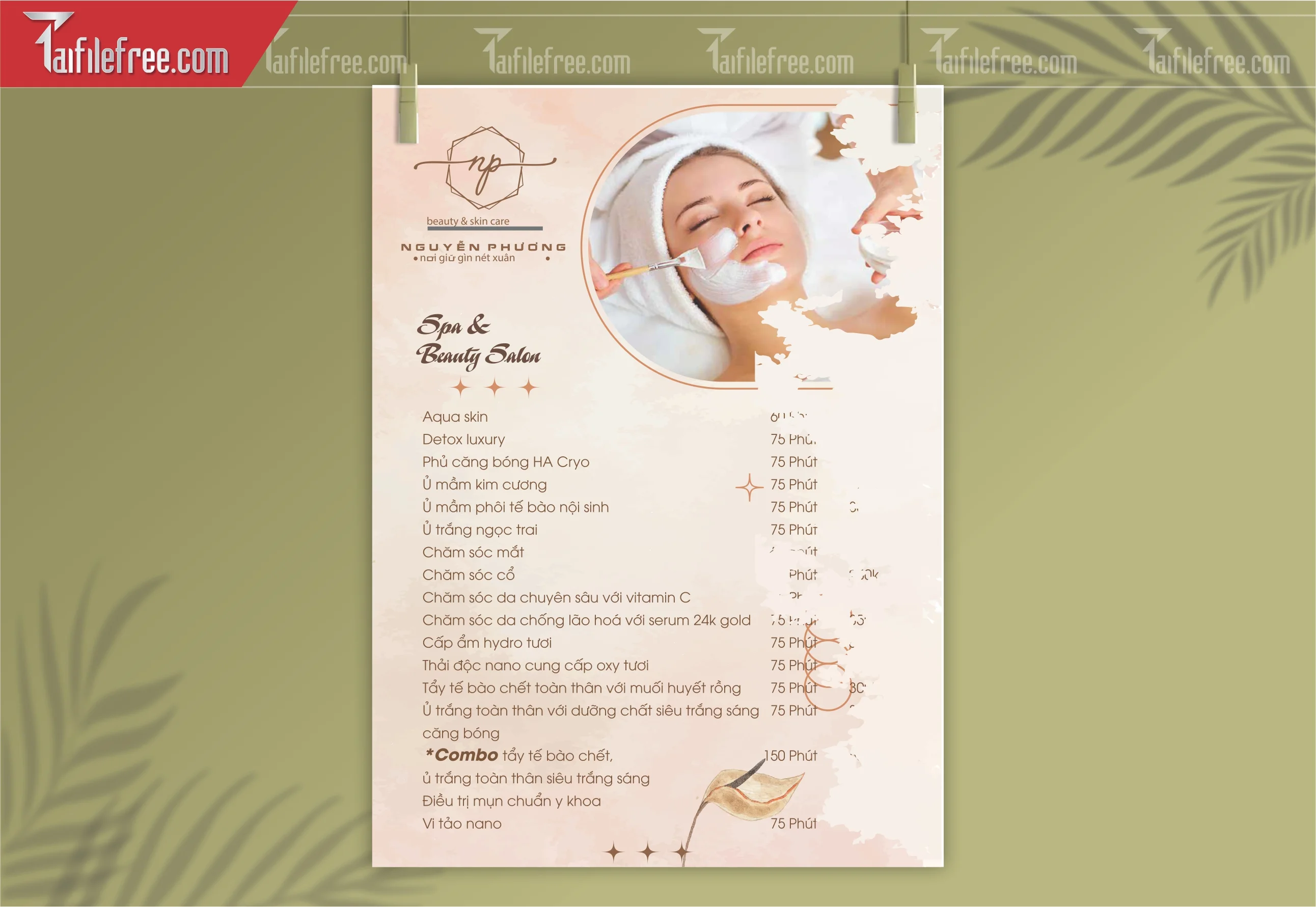 Mẫu Vector Menu Spa Đẹp_M79