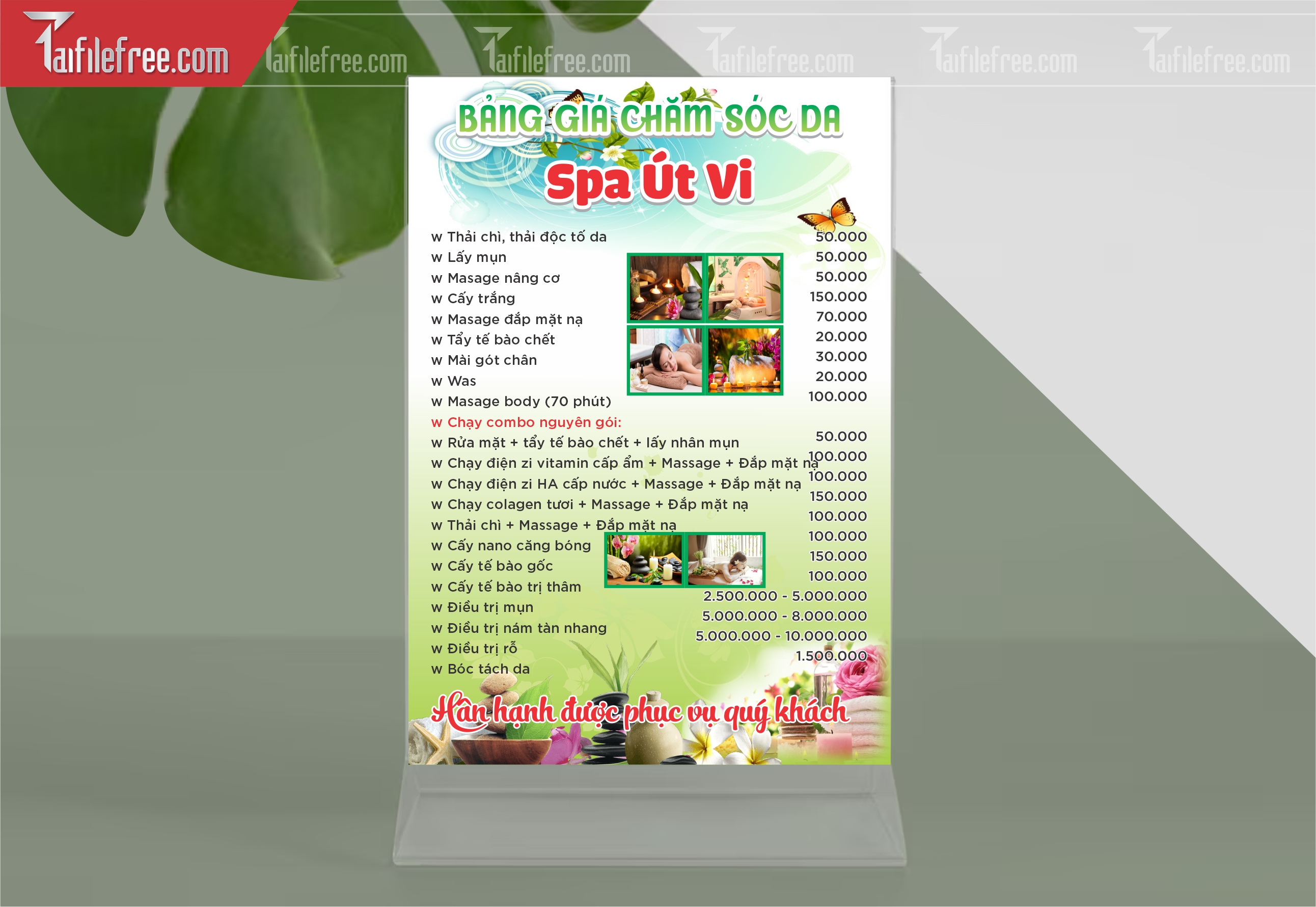Mẫu Vector Menu Spa Đẹp_M81