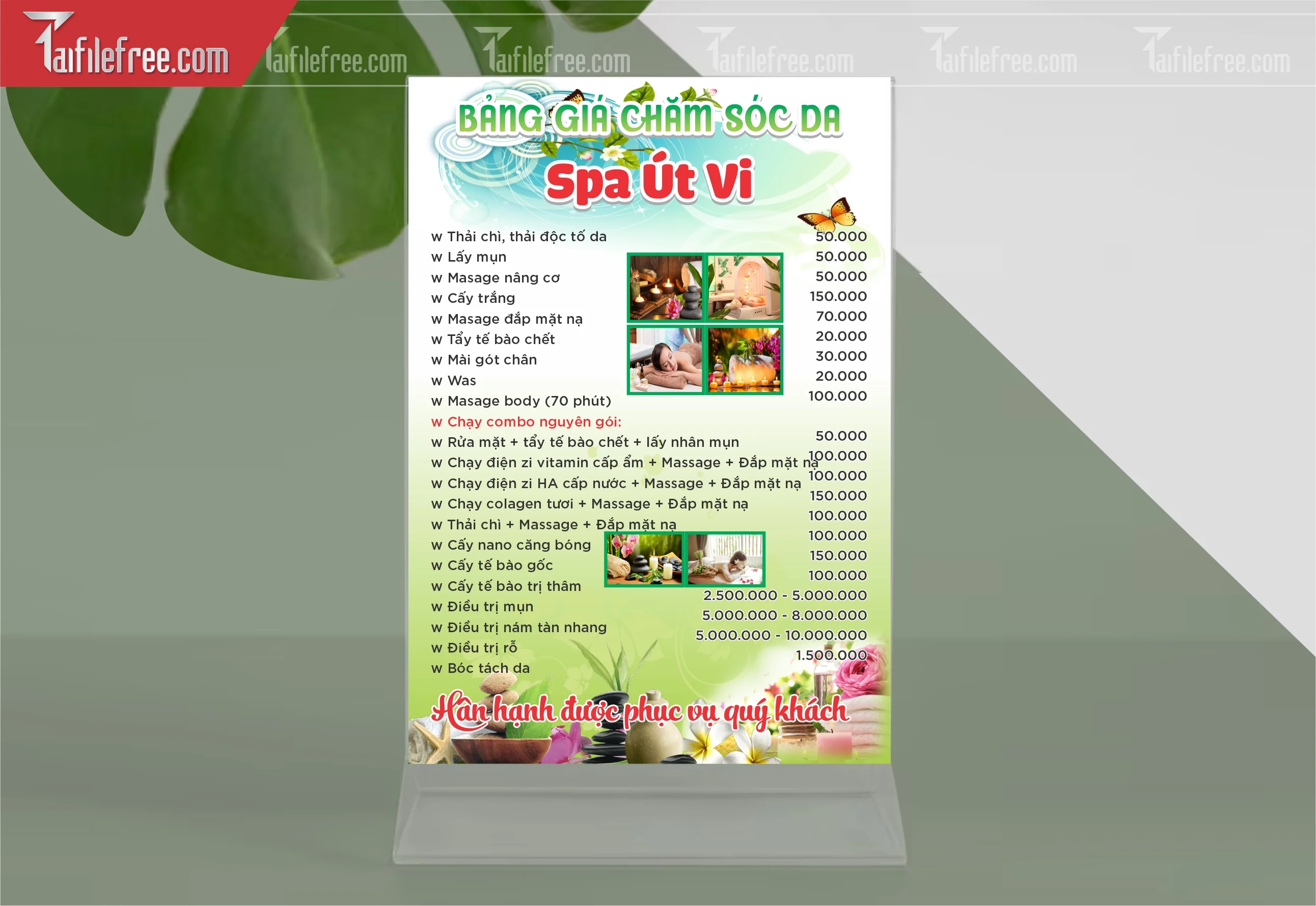 Mẫu Vector Menu Spa Đẹp_M81