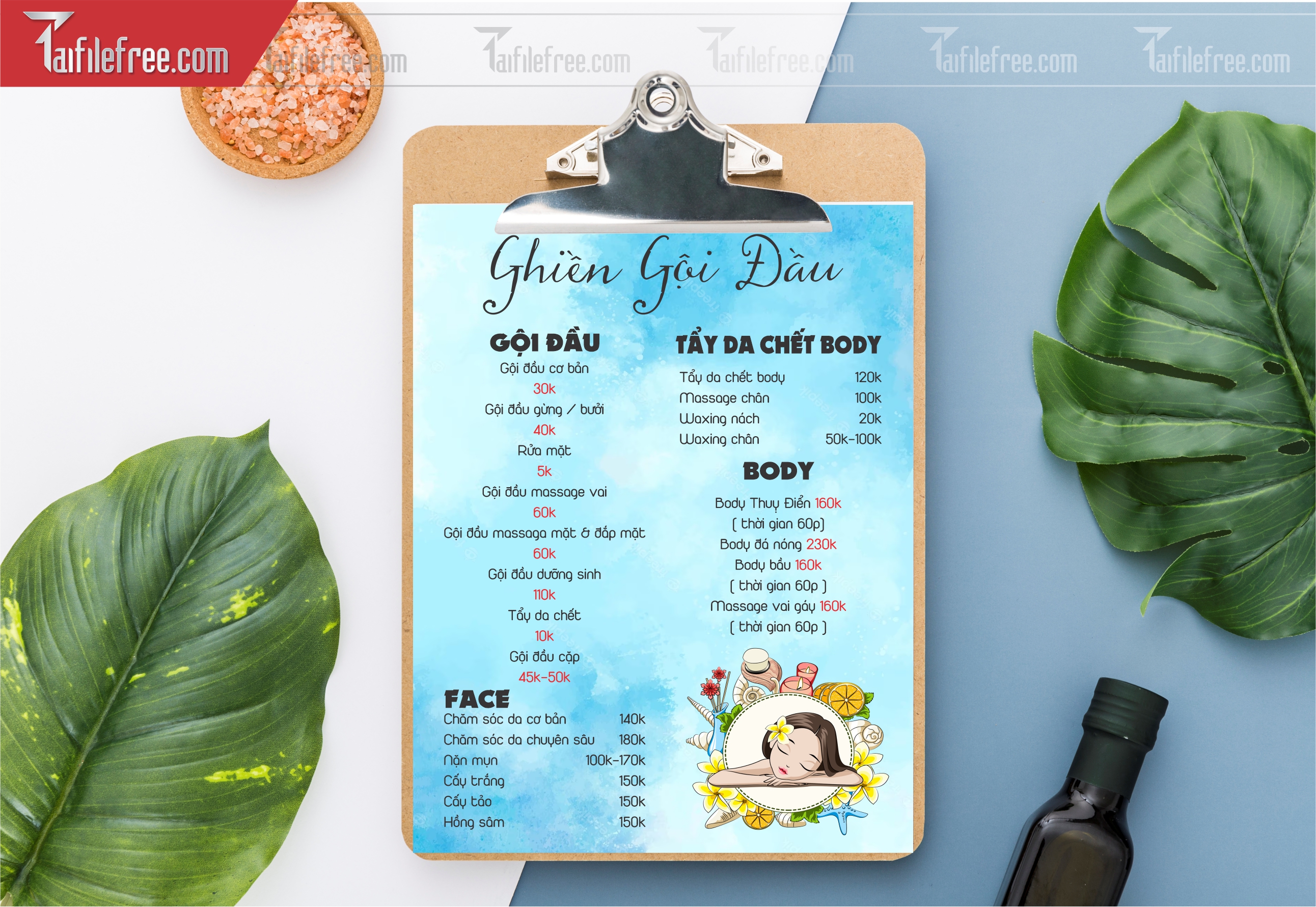 Mẫu Vector Menu Spa Đẹp_M82