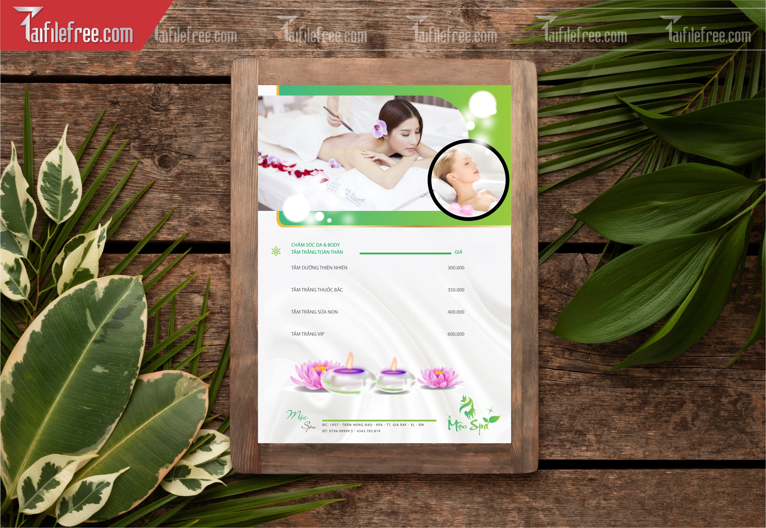 Mẫu Vector Menu Spa Đẹp_M87