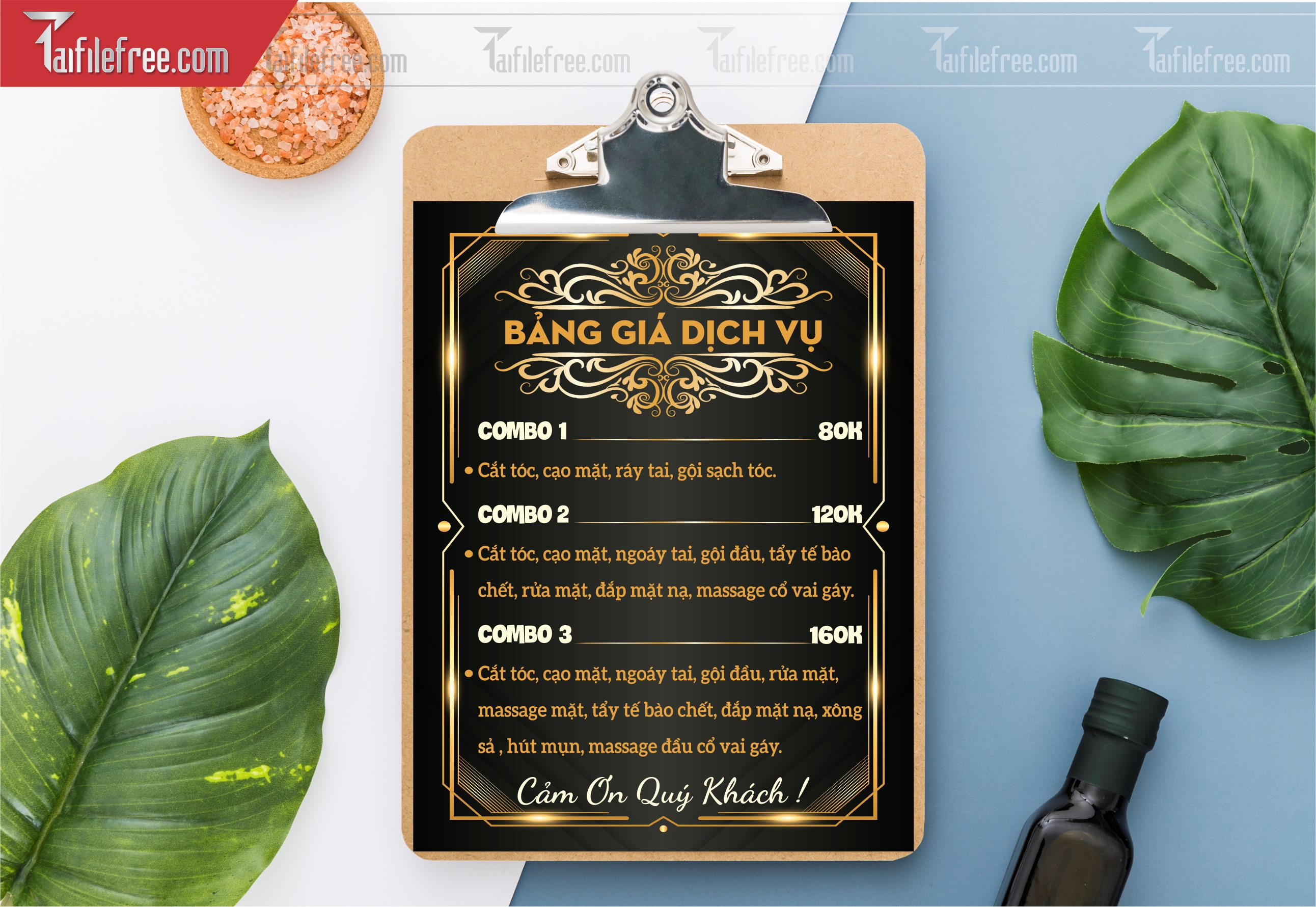 Mẫu Vector Menu Spa Đẹp_M90