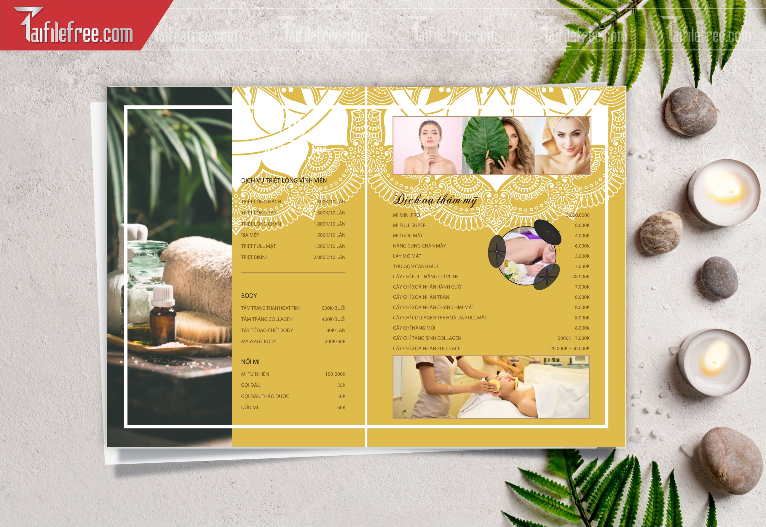 Mẫu Vector Menu Spa Đẹp_M91