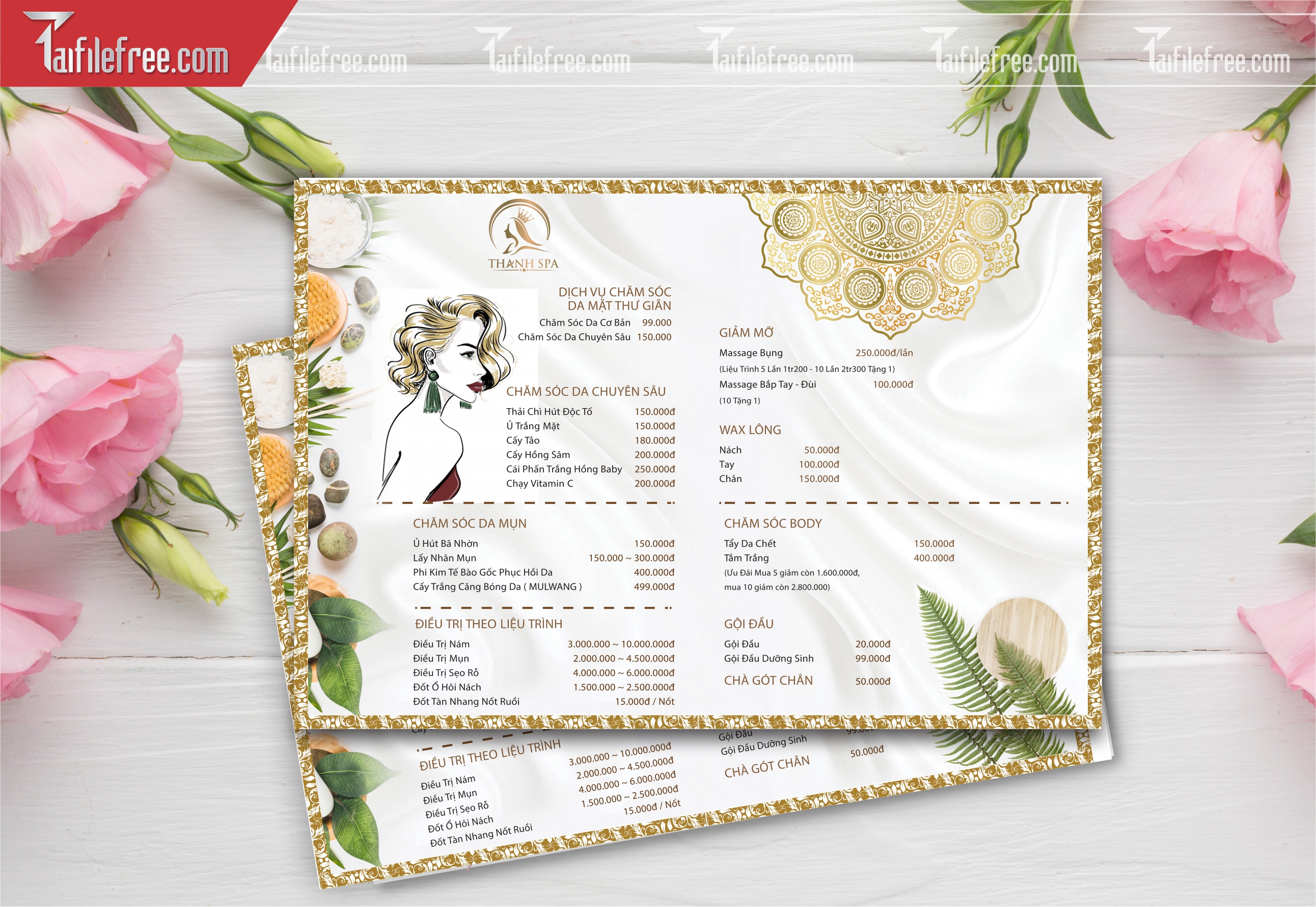 Mẫu Vector Menu Spa Đẹp_M93