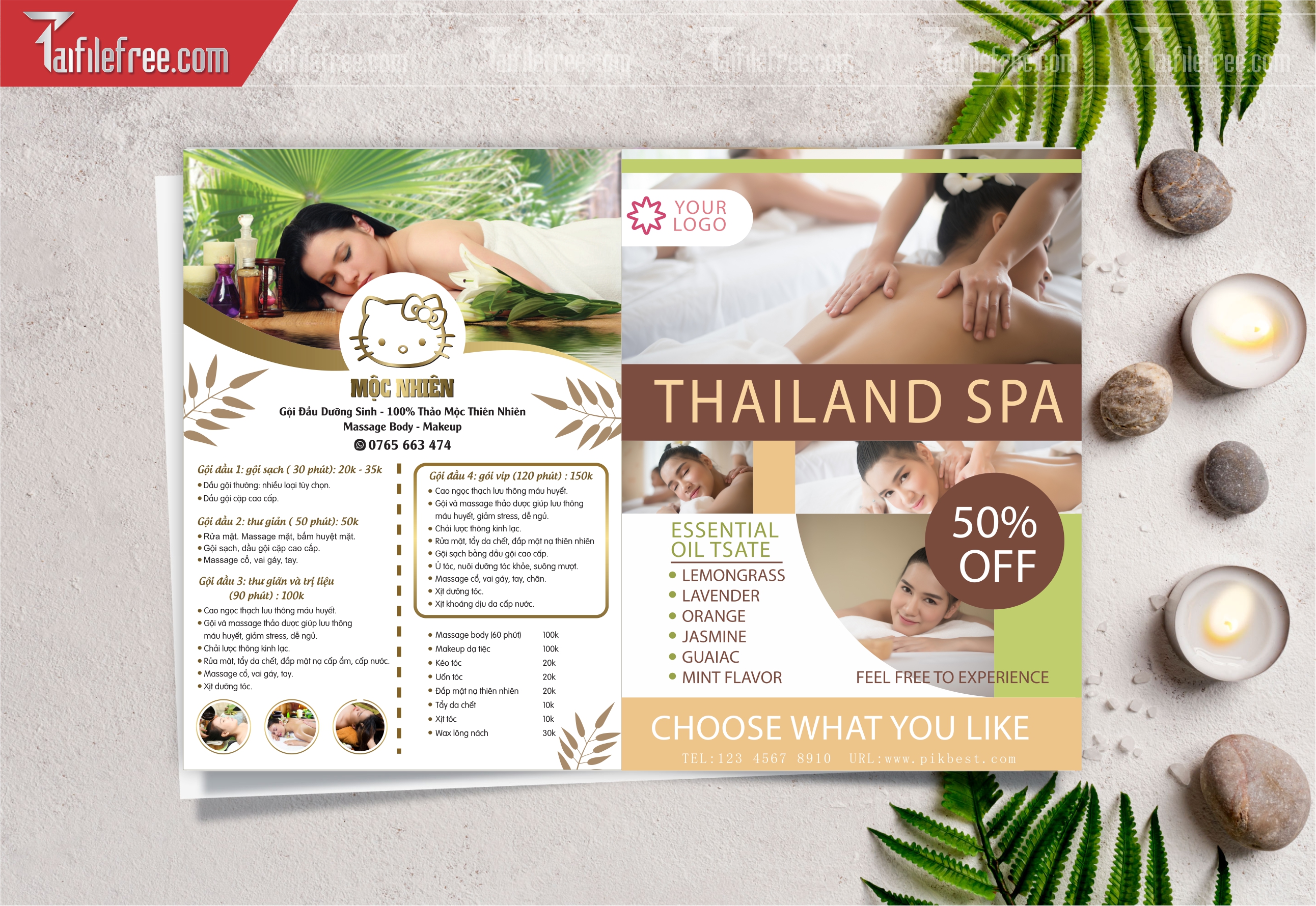 Mẫu Vector Menu Spa Đẹp_M98