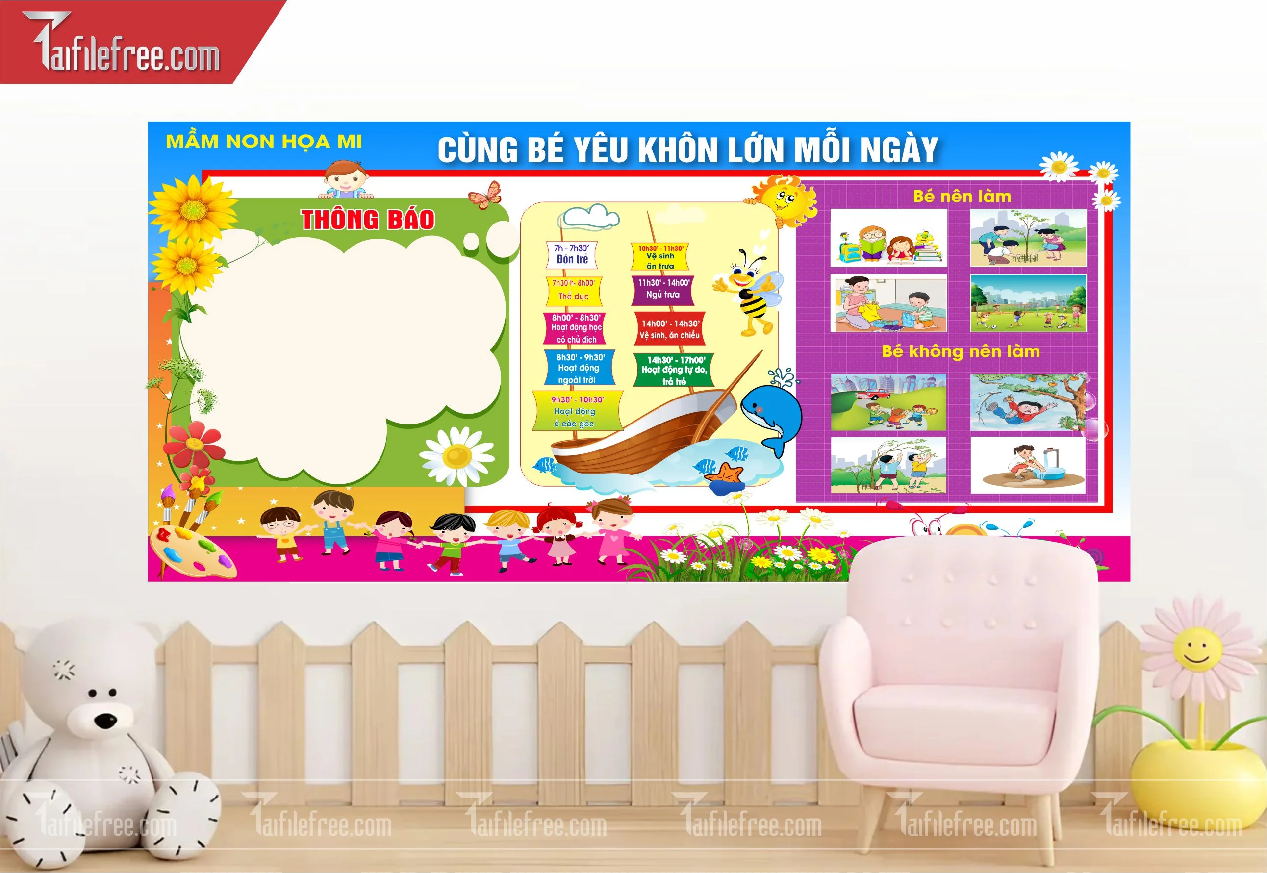 Tranh Mầm Non Chủ Cùng Bé Khôn Lớn Mỗi Ngày_MN08