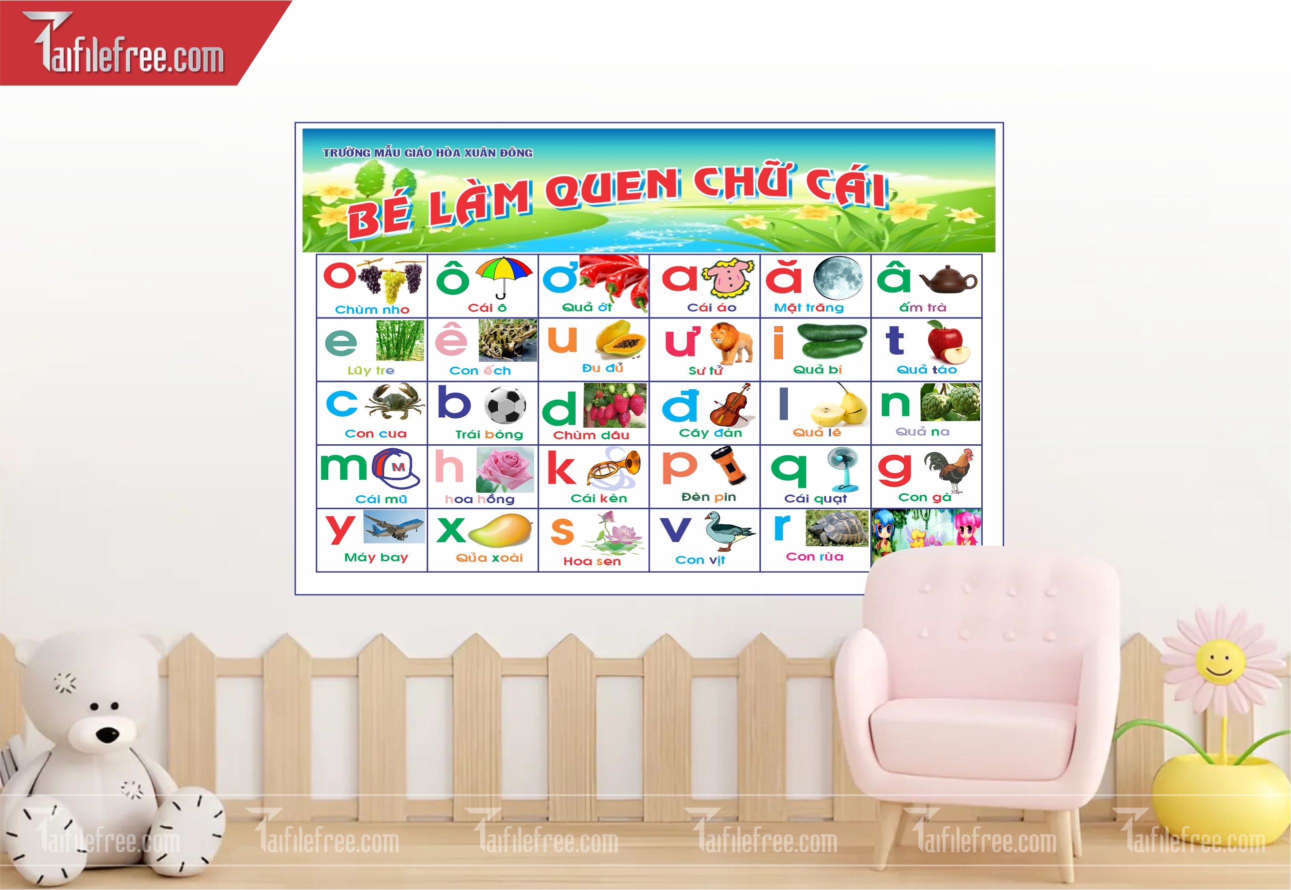 Tranh Mầm Non Chủ đề Chữ Cái_MN09