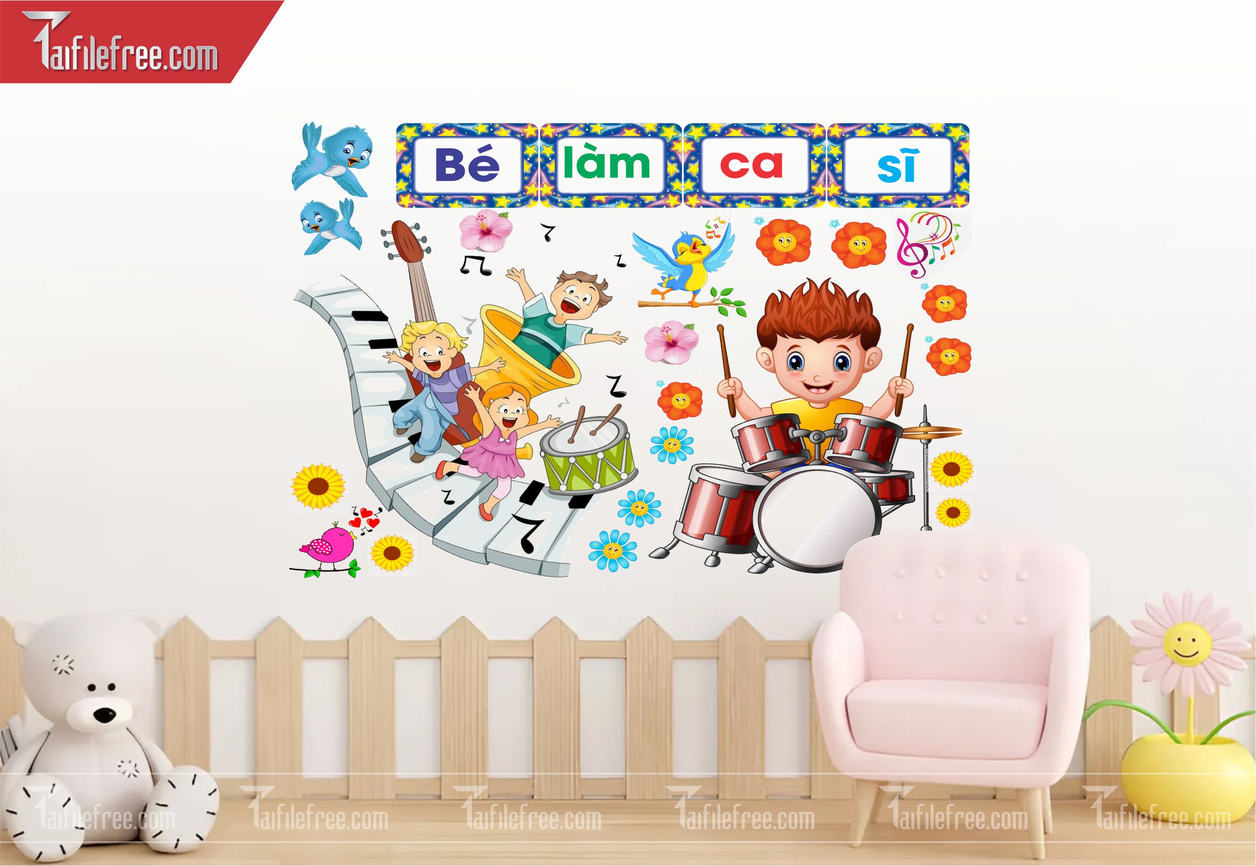 Tranh Mầm Non Chủ đề Bé Làm Ca Sĩ_MN18