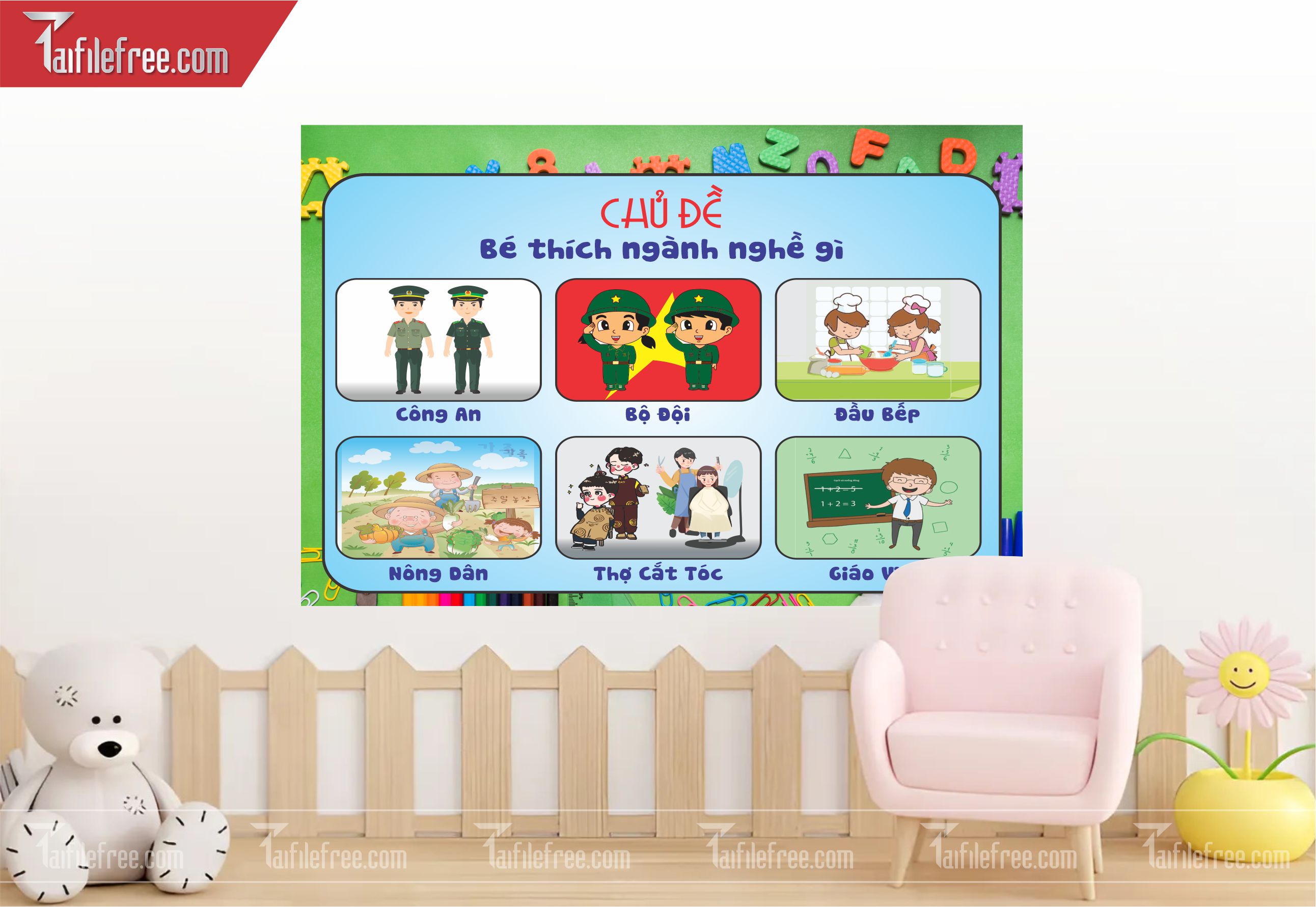Tranh Mầm Non Chủ đề Bé Thích Nghành Nghề Gì_MN20