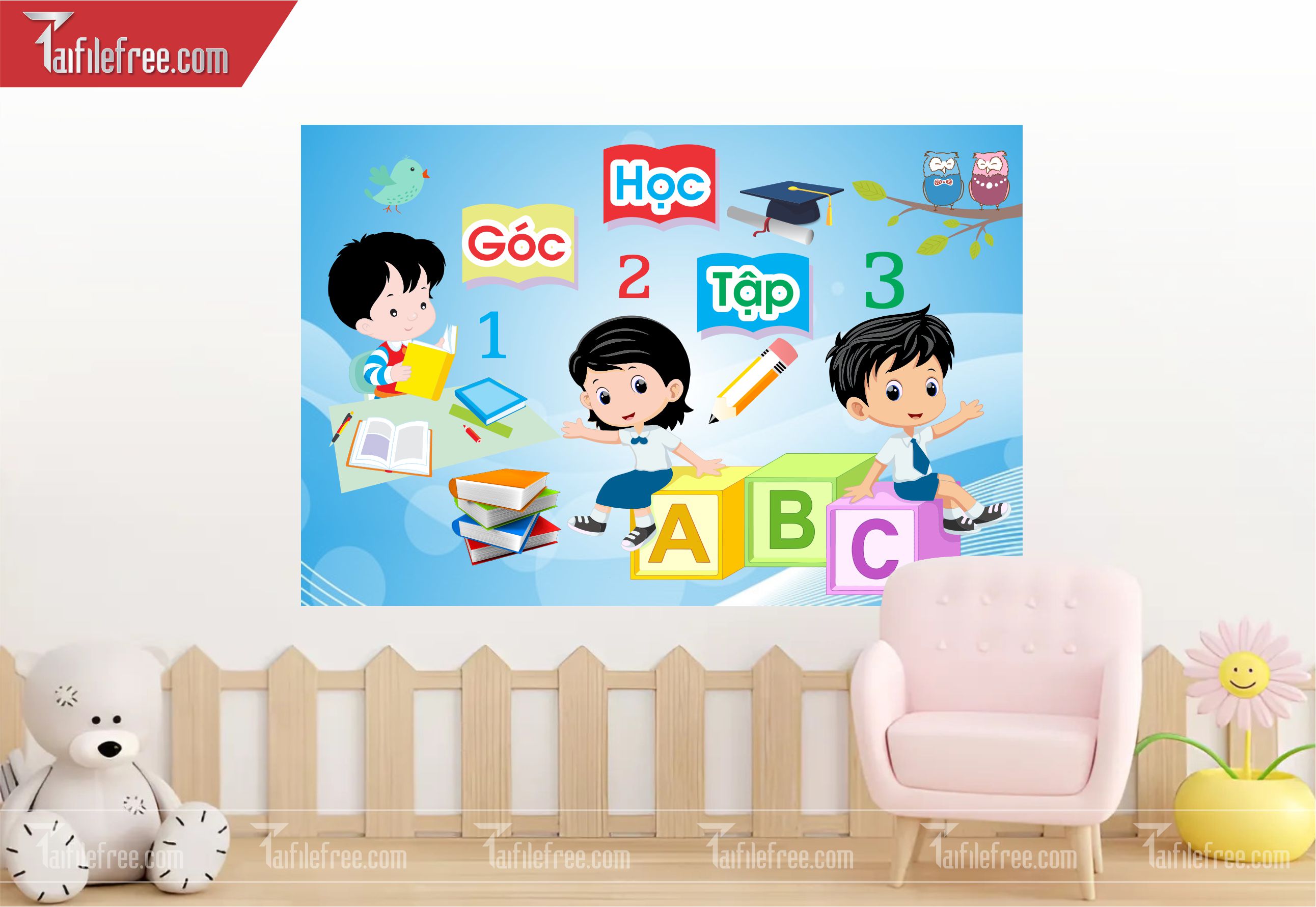 Tranh Mầm Non Chủ đề Góc Học Tập_MN22