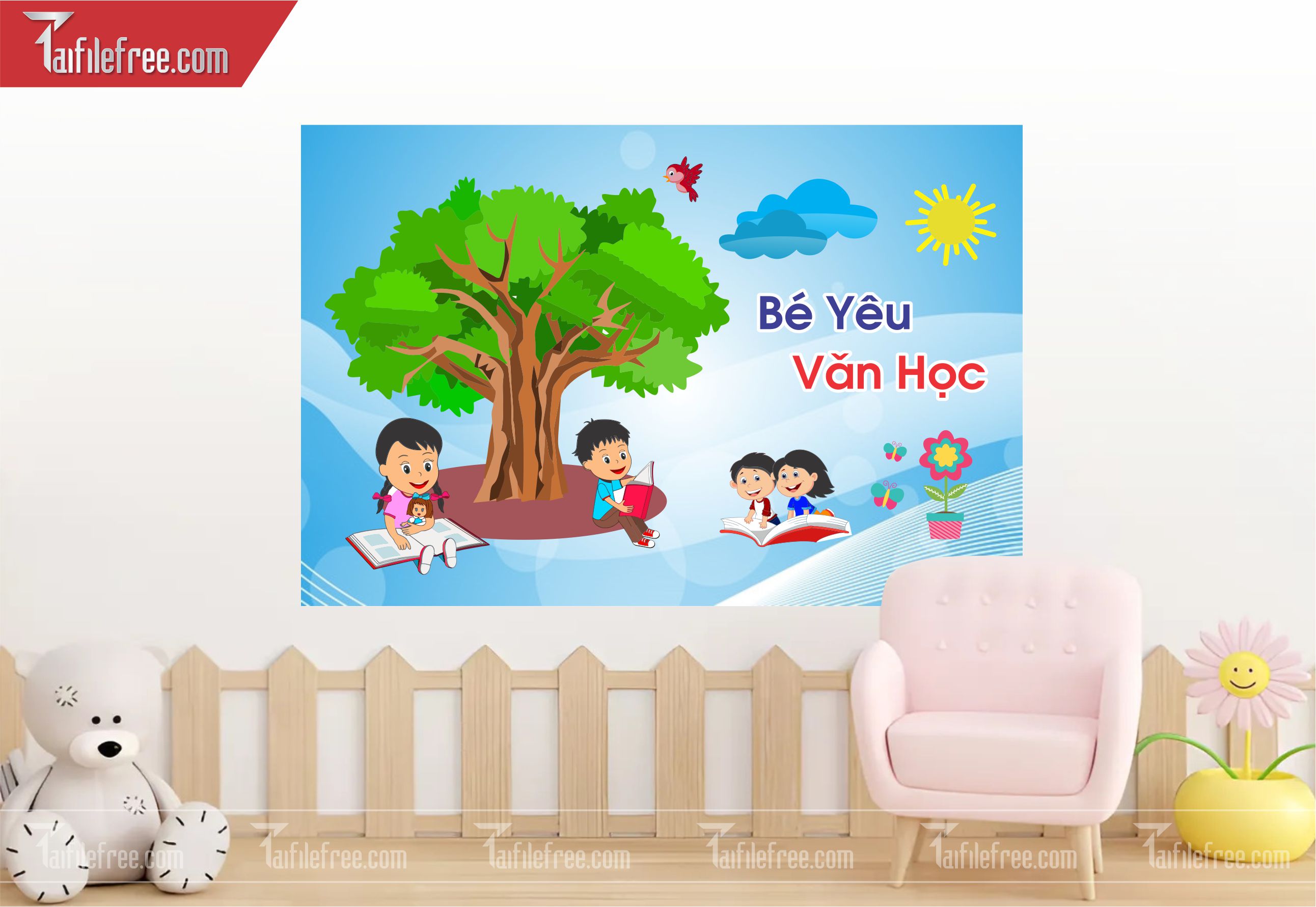 Tranh Mầm Non Chủ đề Bé Yêu Văn Học_MN23
