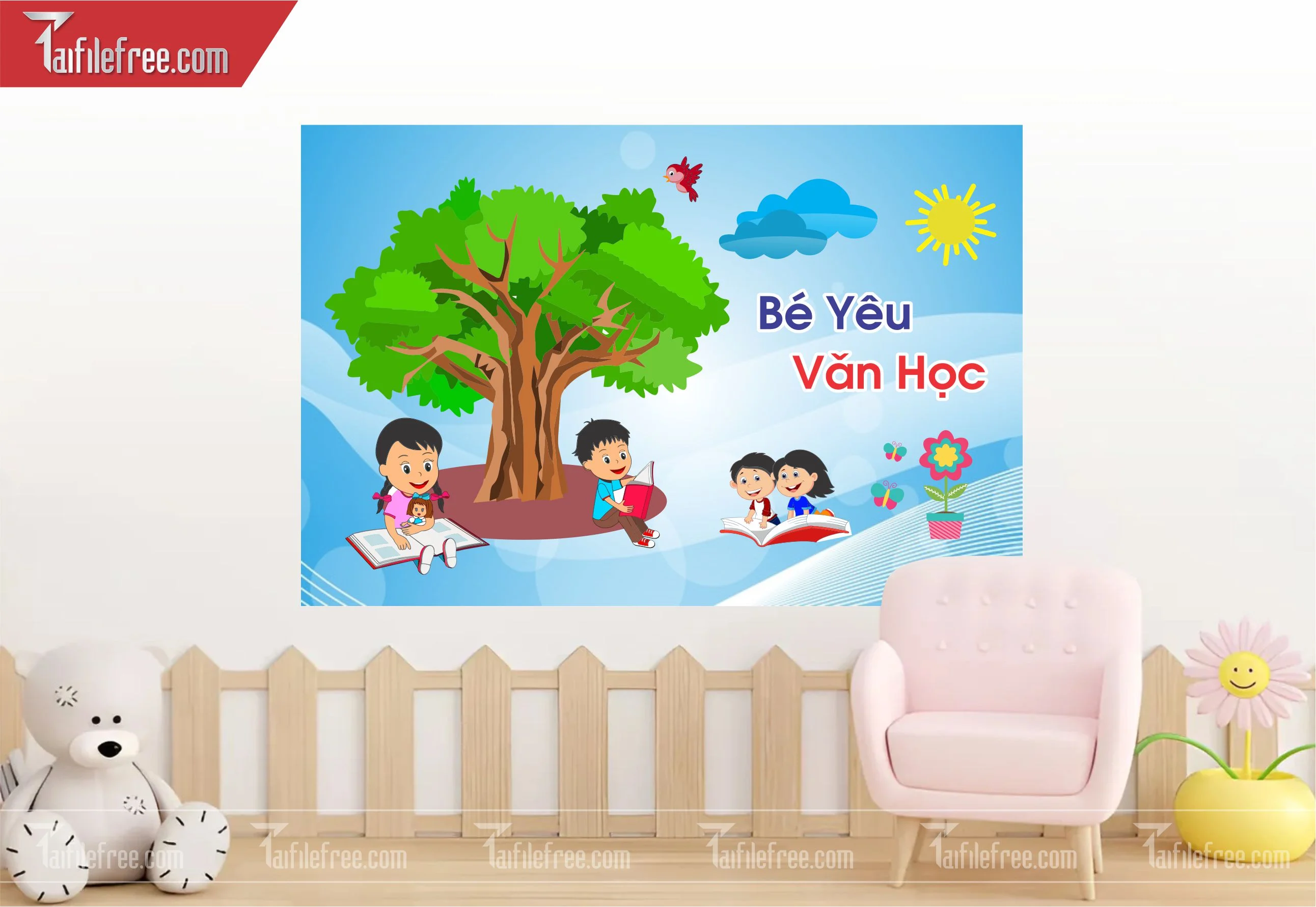 Tranh Mầm Non Chủ đề Bé Yêu Văn Học_MN23