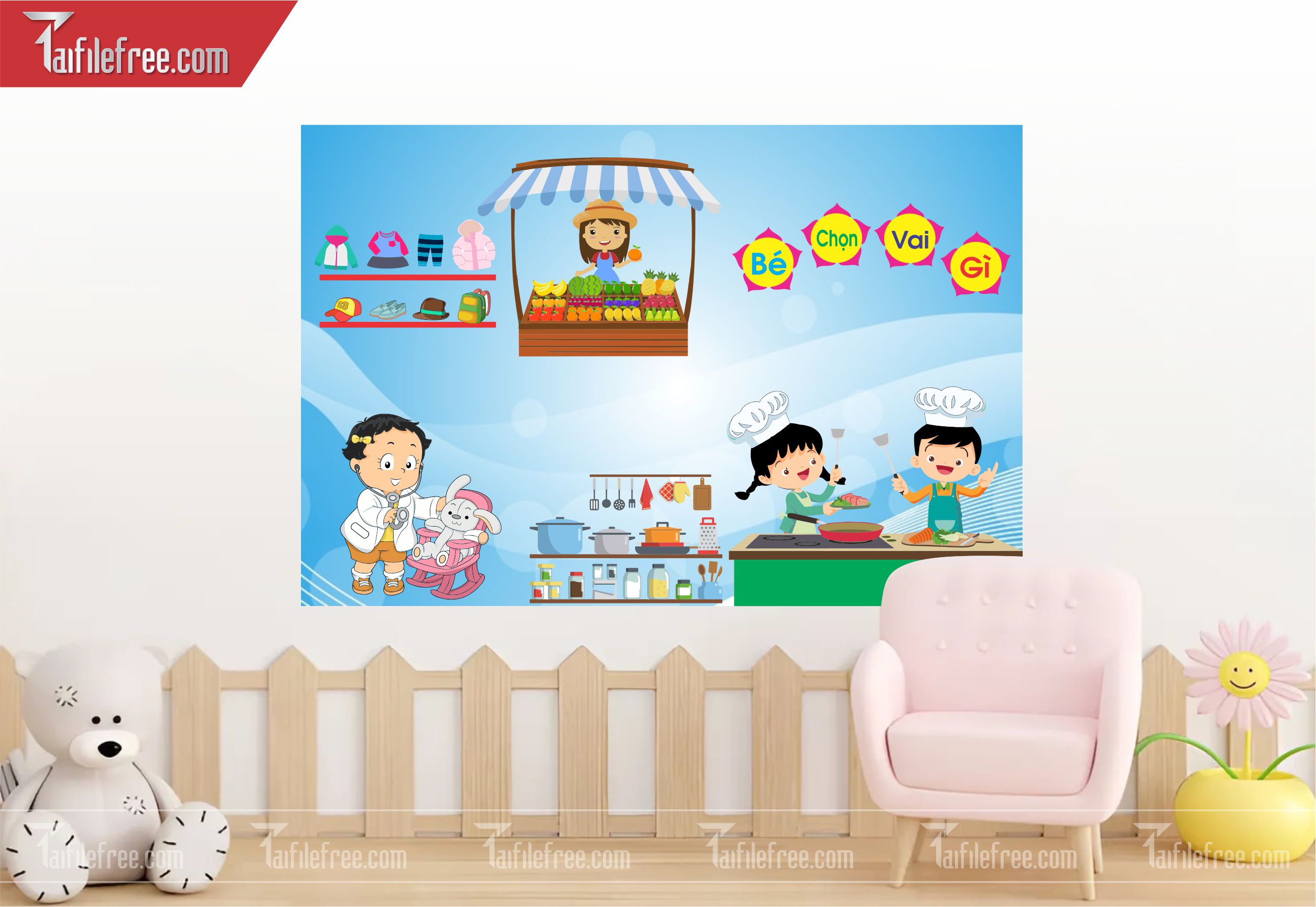 Tranh Mầm Non Chủ đề Bé Chọn Vai Gì_MN29