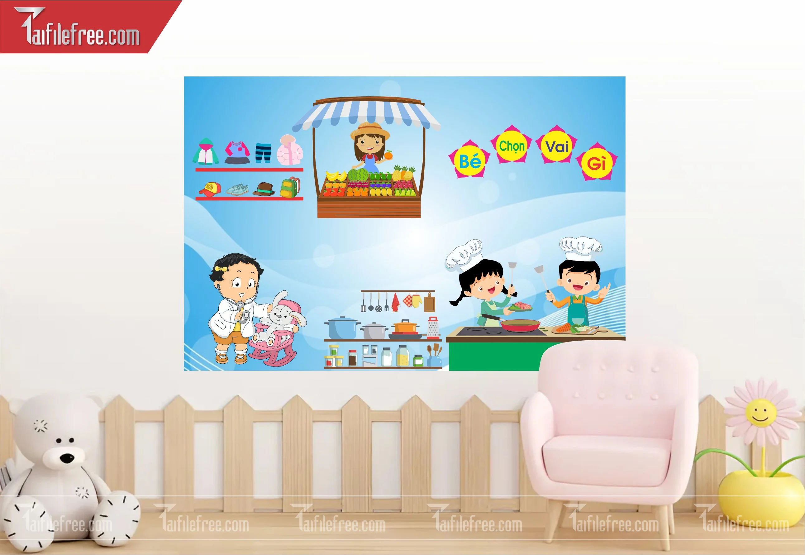 Tranh Mầm Non Chủ đề Bé Chọn Vai Gì_MN29