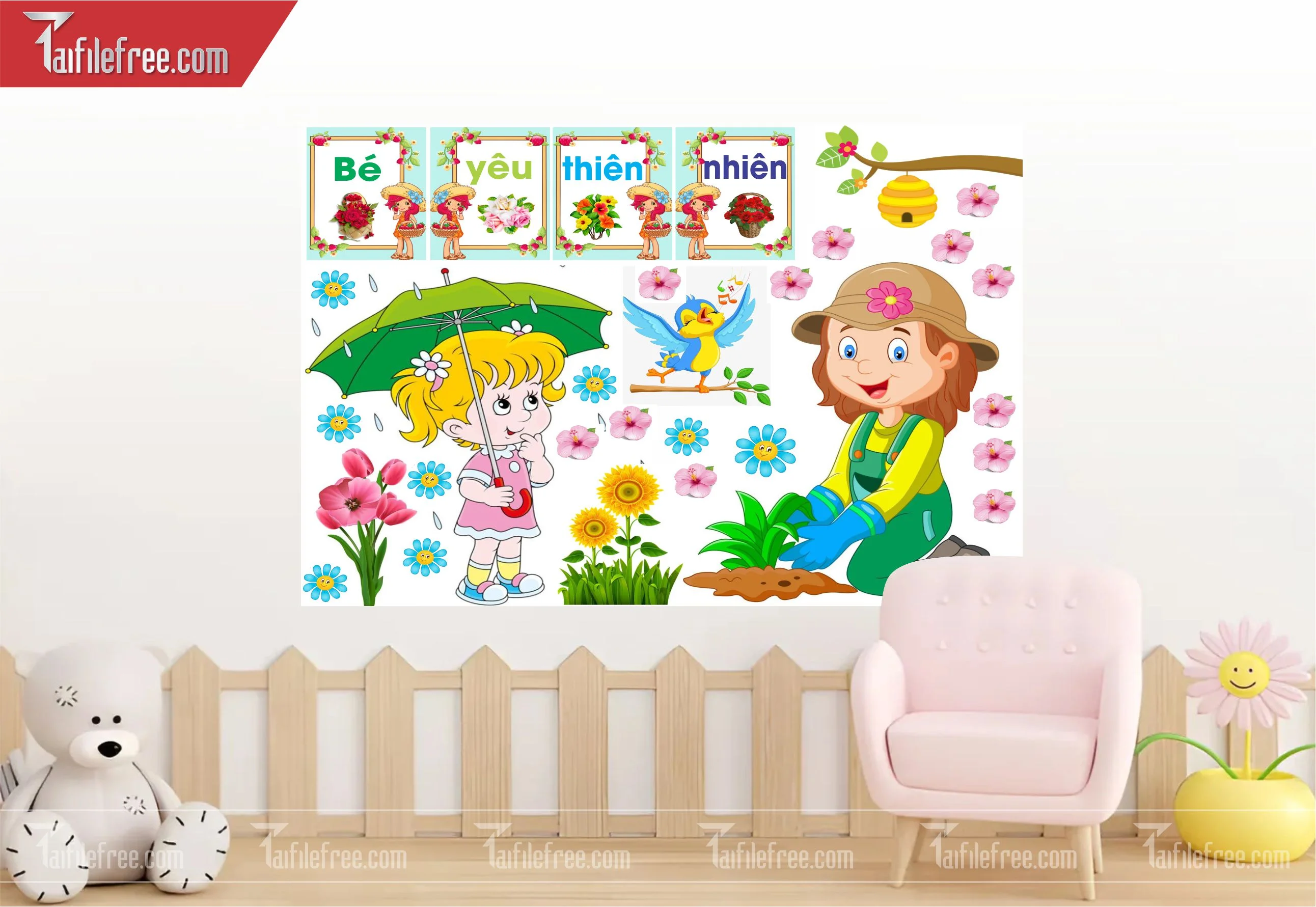 Tranh Mầm Non Chủ đề Bé Yêu Thiên Nhiên_MN34