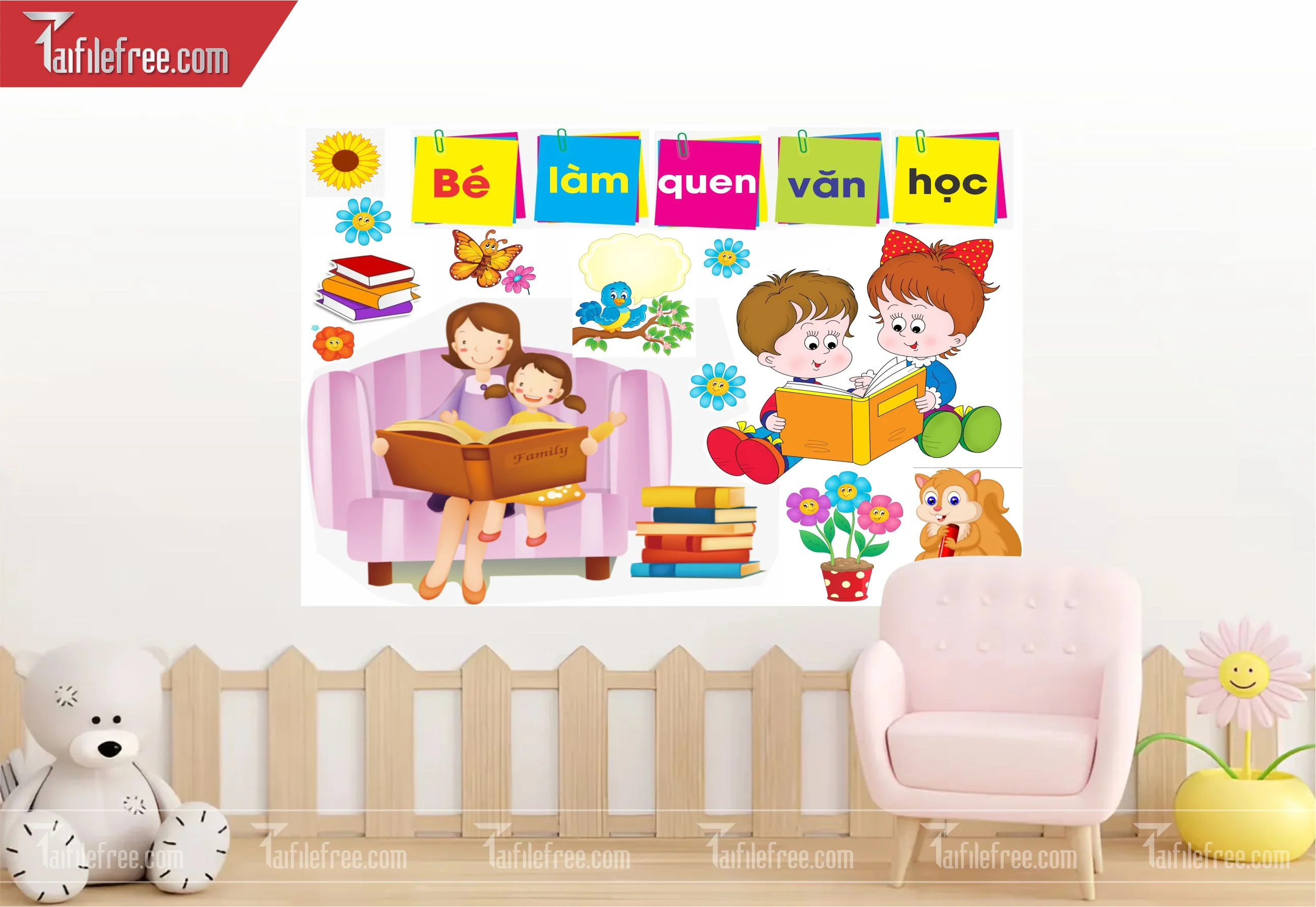 Tranh Mầm Non Chủ đề Bé Làm Quen Văn Học_MN35