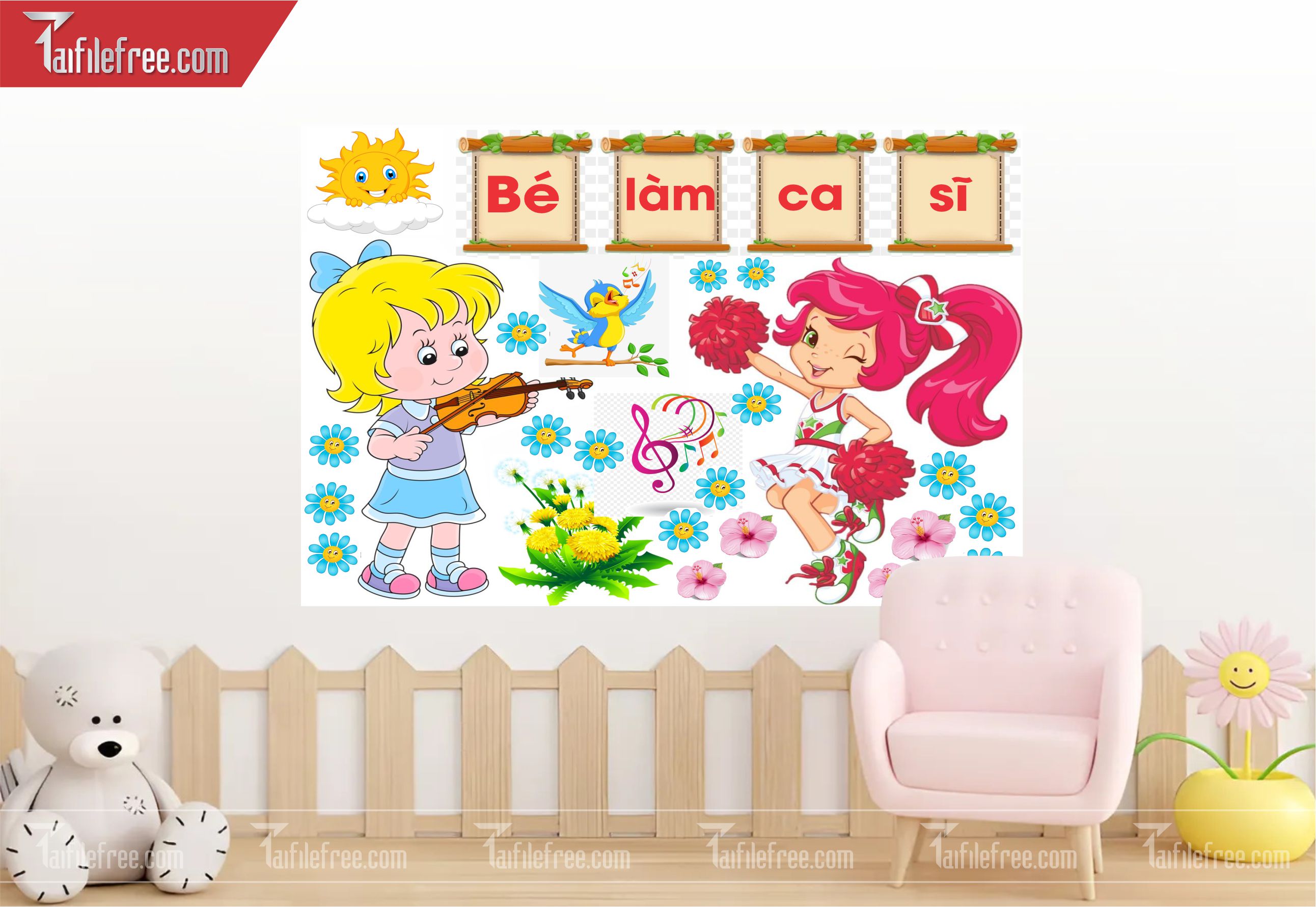 Tranh Mầm Non Chủ đề Bé Làm Ca Sĩ_MN38
