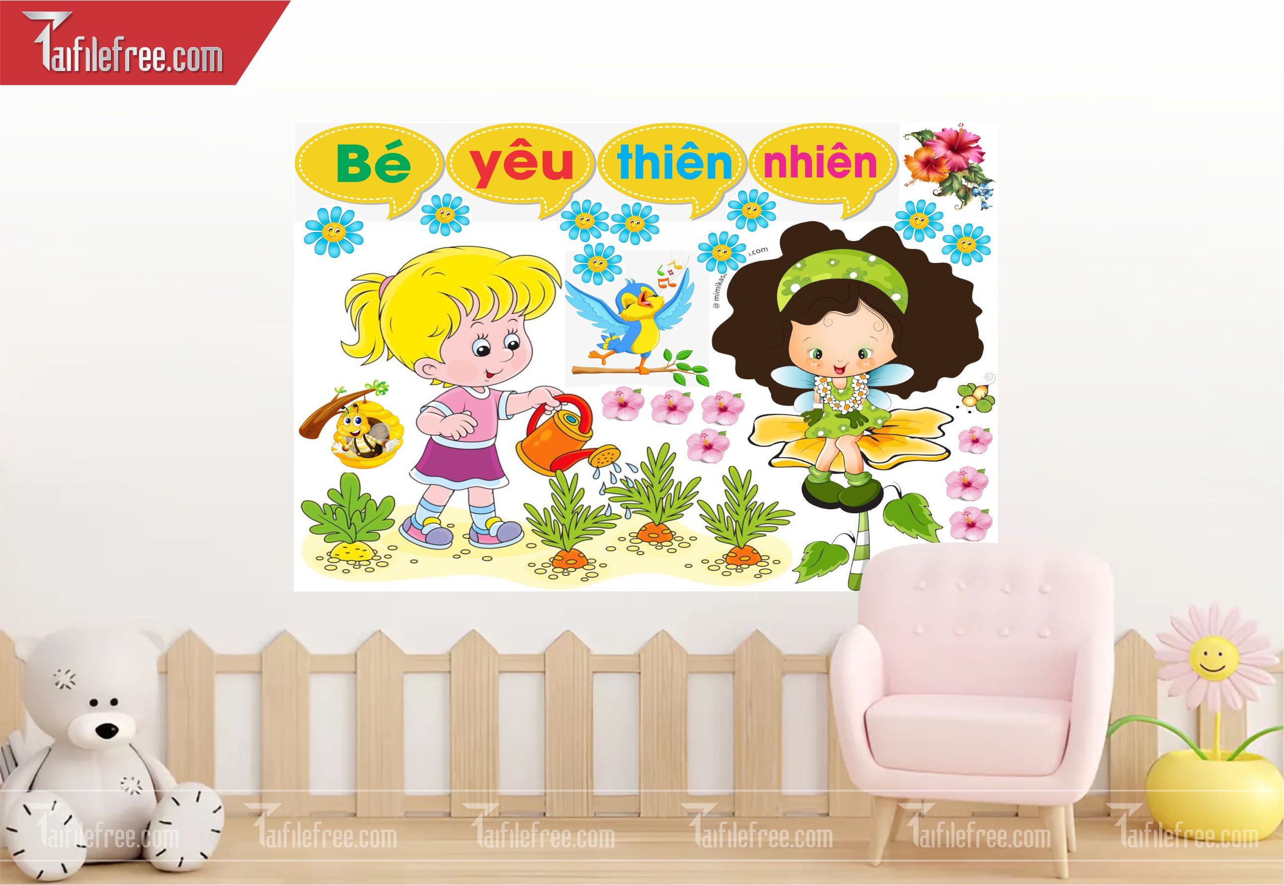 Tranh Mầm Non Chủ đề Bé Yêu Thiên Nhiên_MN43
