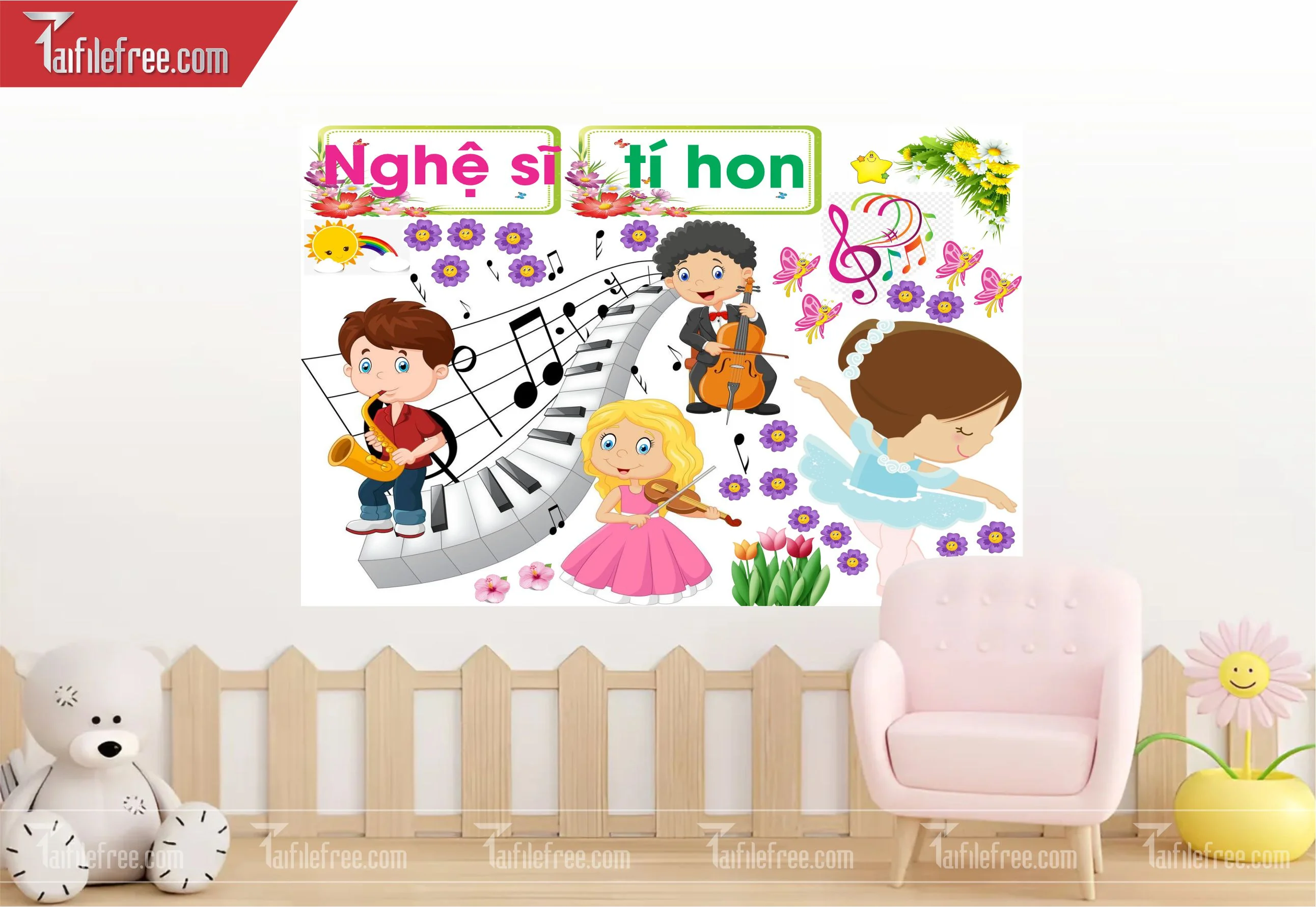 Tranh Mầm Non Chủ đề Nghệ Sĩ Tí Hon_MN46