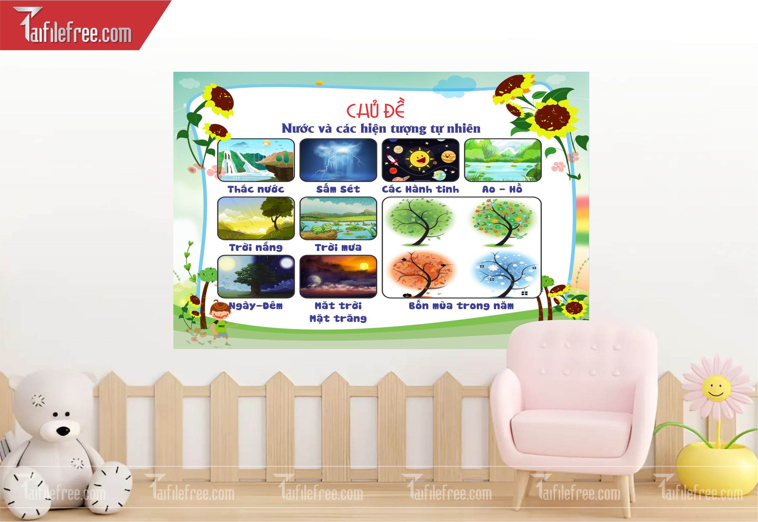 Tranh Mầm Non Chủ đề Nước Và Hiện Tượng Tự Nhiên_MN53