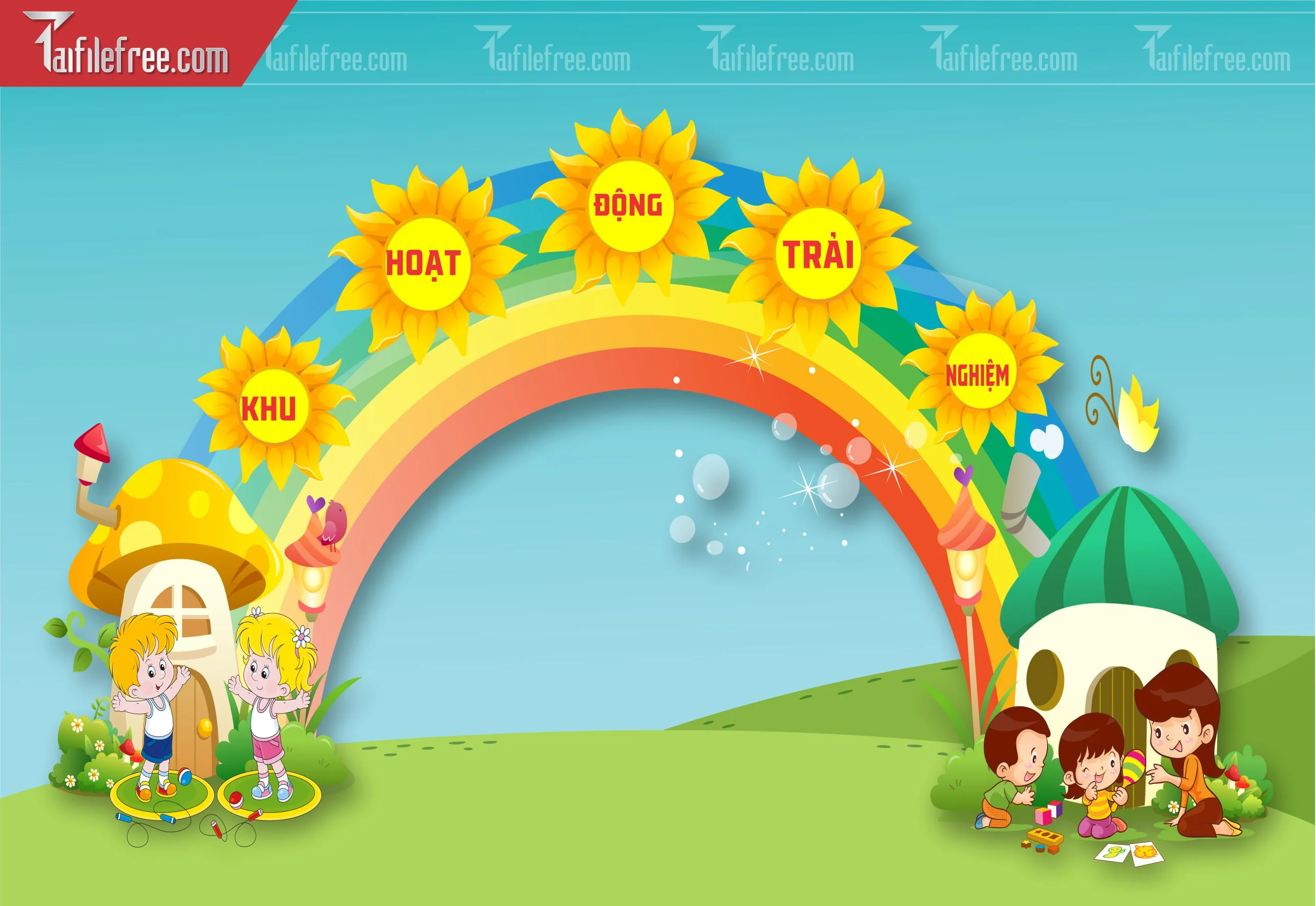 Cổng Khu Hoạt Động Trải Nghiệm Trang Trí Trường Mầm Non_MN68