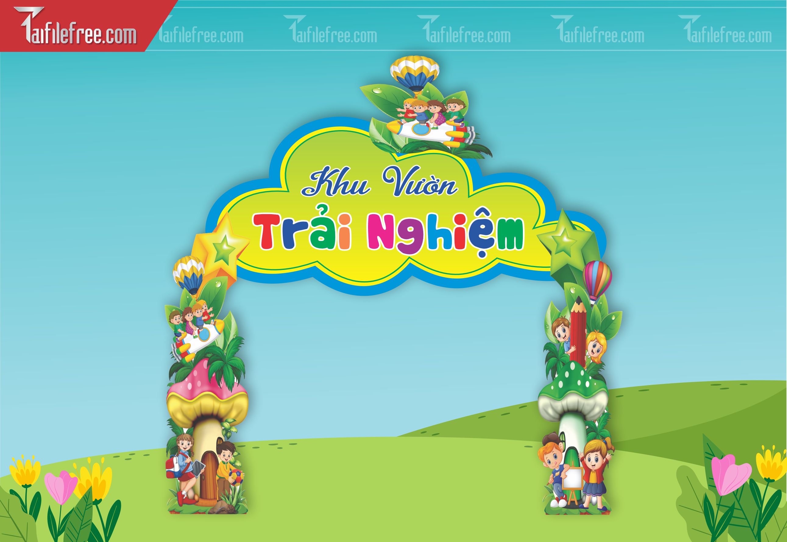 Cổng Khu Vườn Trải Nghiệm Trang Trí Trường Mầm Non_MN70