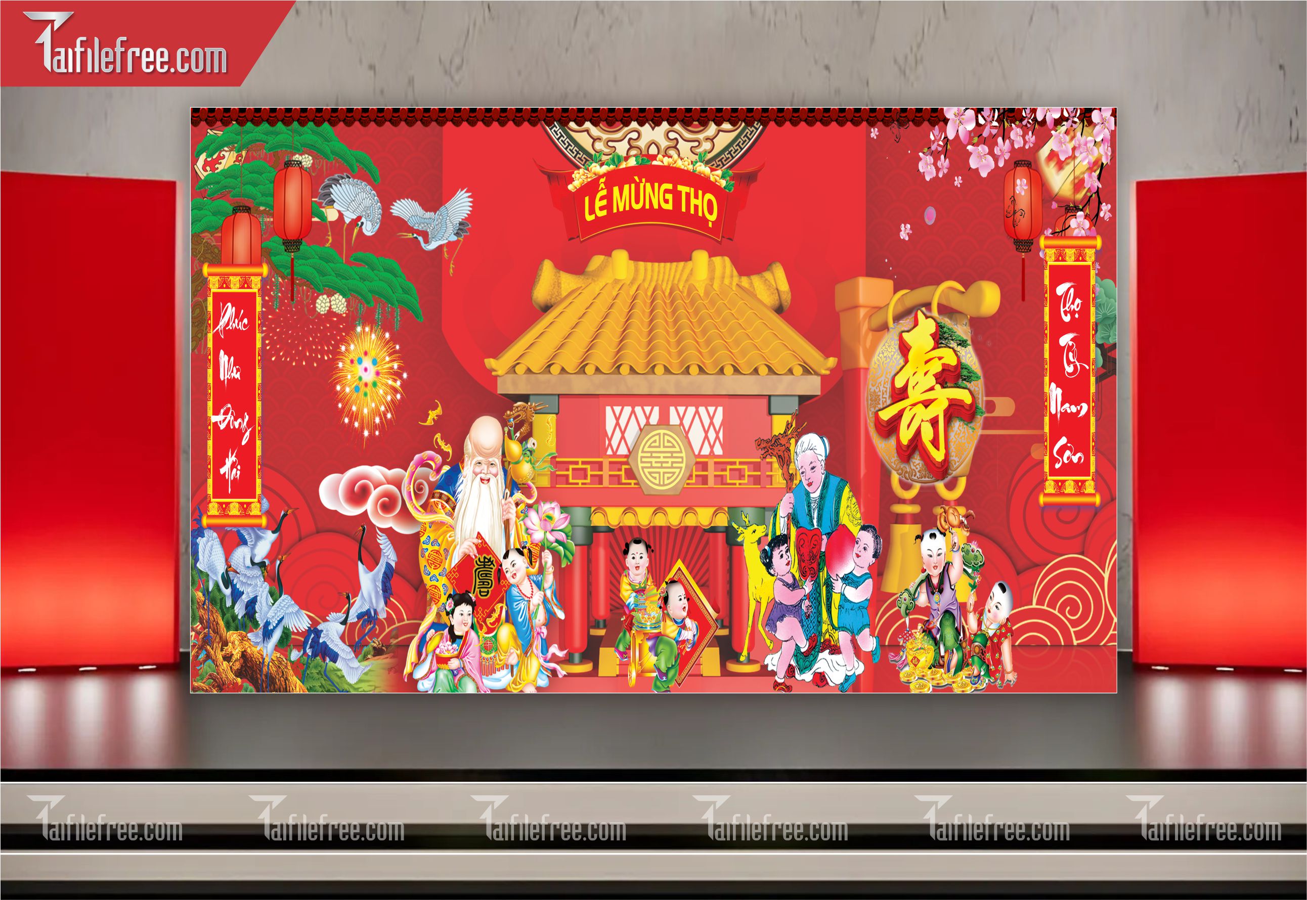 Background Phông Nền Mừng Thọ_MT04